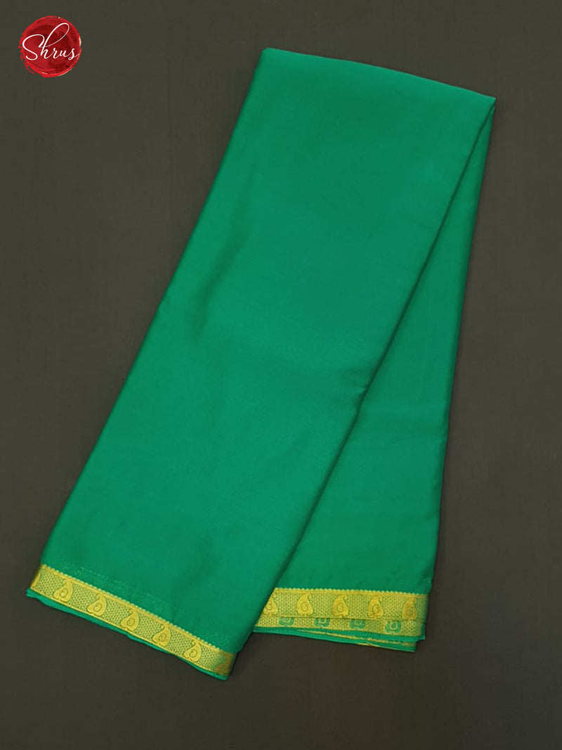 Green(Single Tone) - Semi Mysore silk - Shop on ShrusEternity.com
