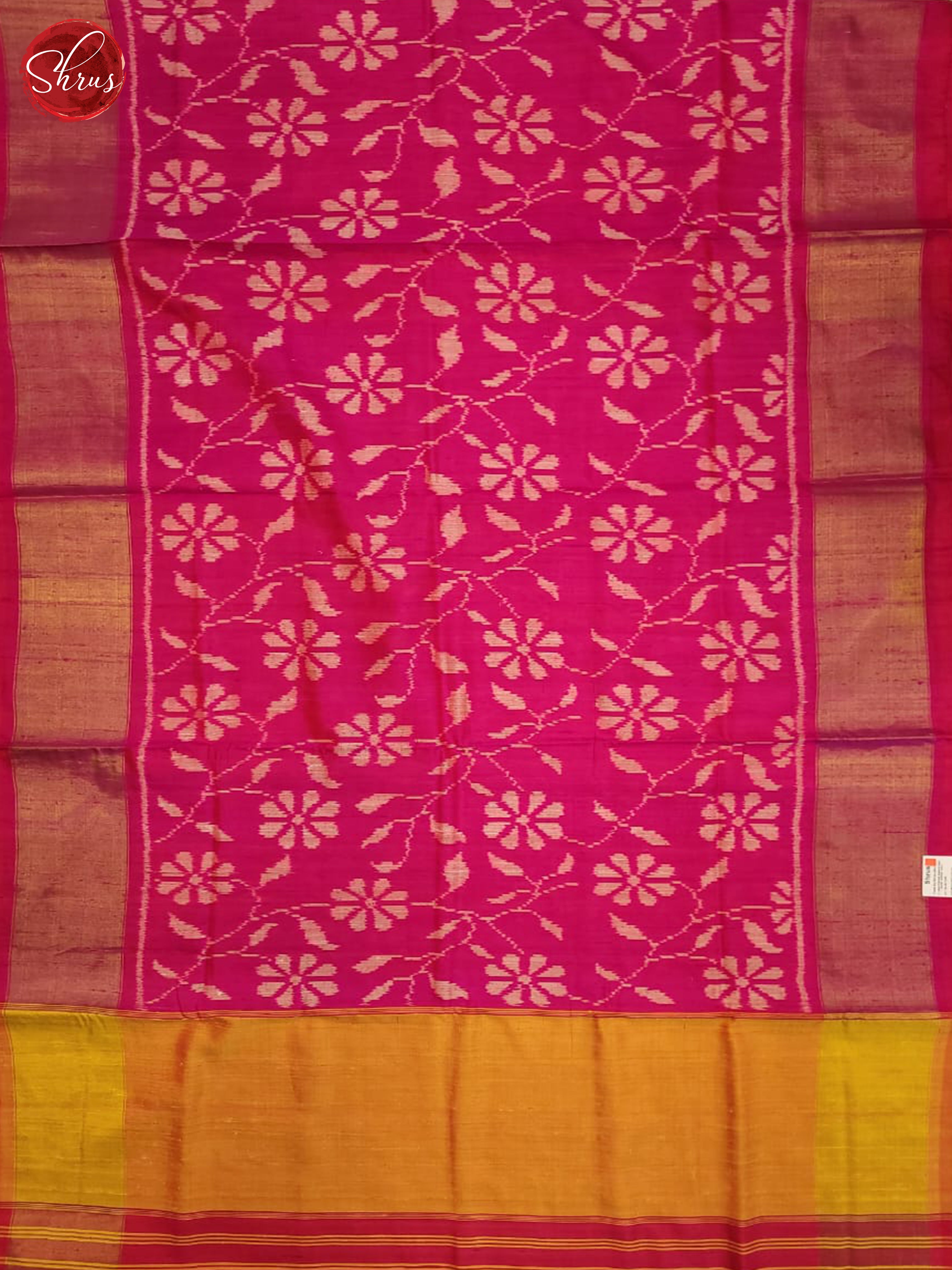 pink(Single Tone)- Ikkat Silk Saree - Shop on ShrusEternity.com