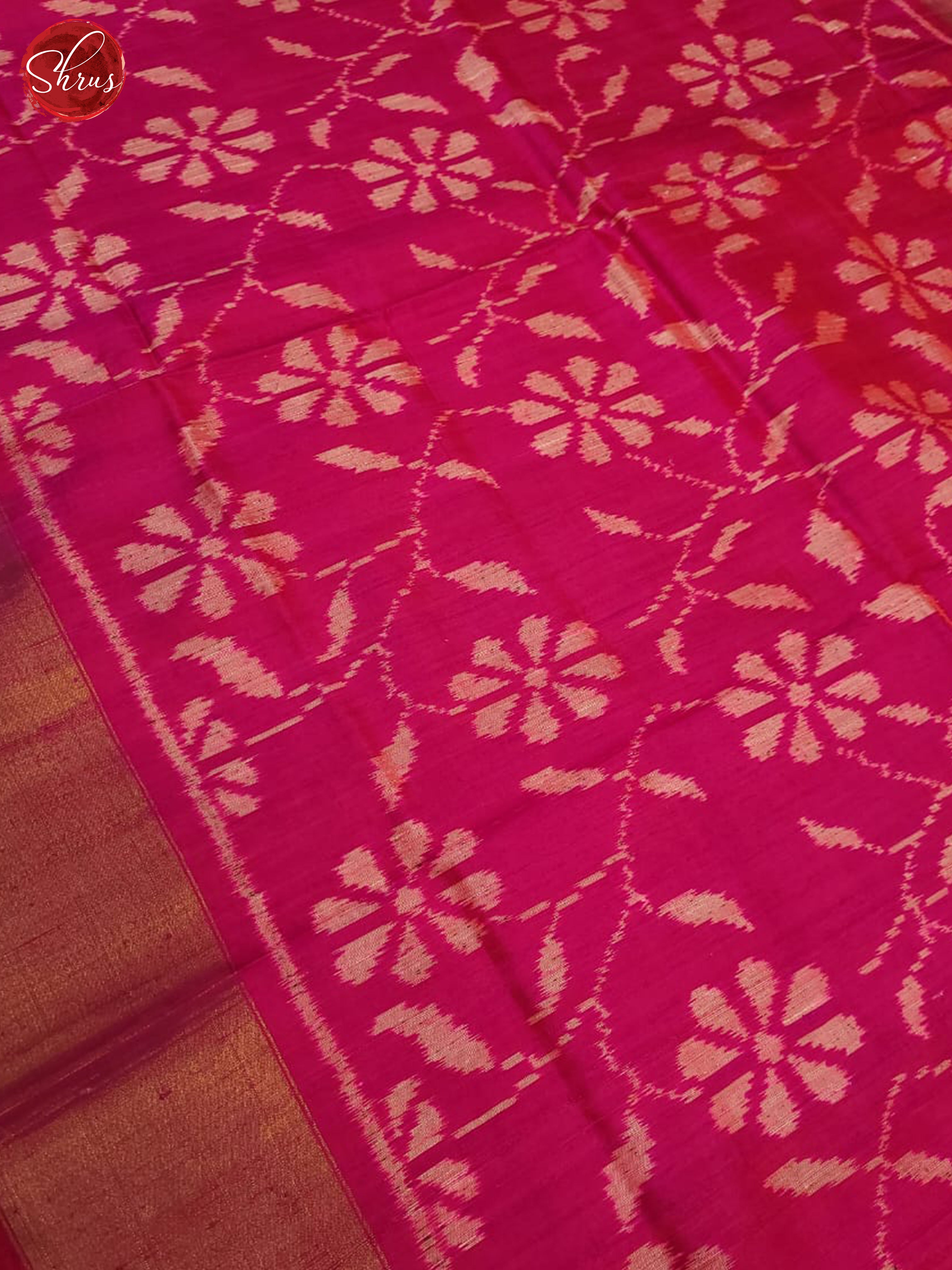 pink(Single Tone)- Ikkat Silk Saree - Shop on ShrusEternity.com