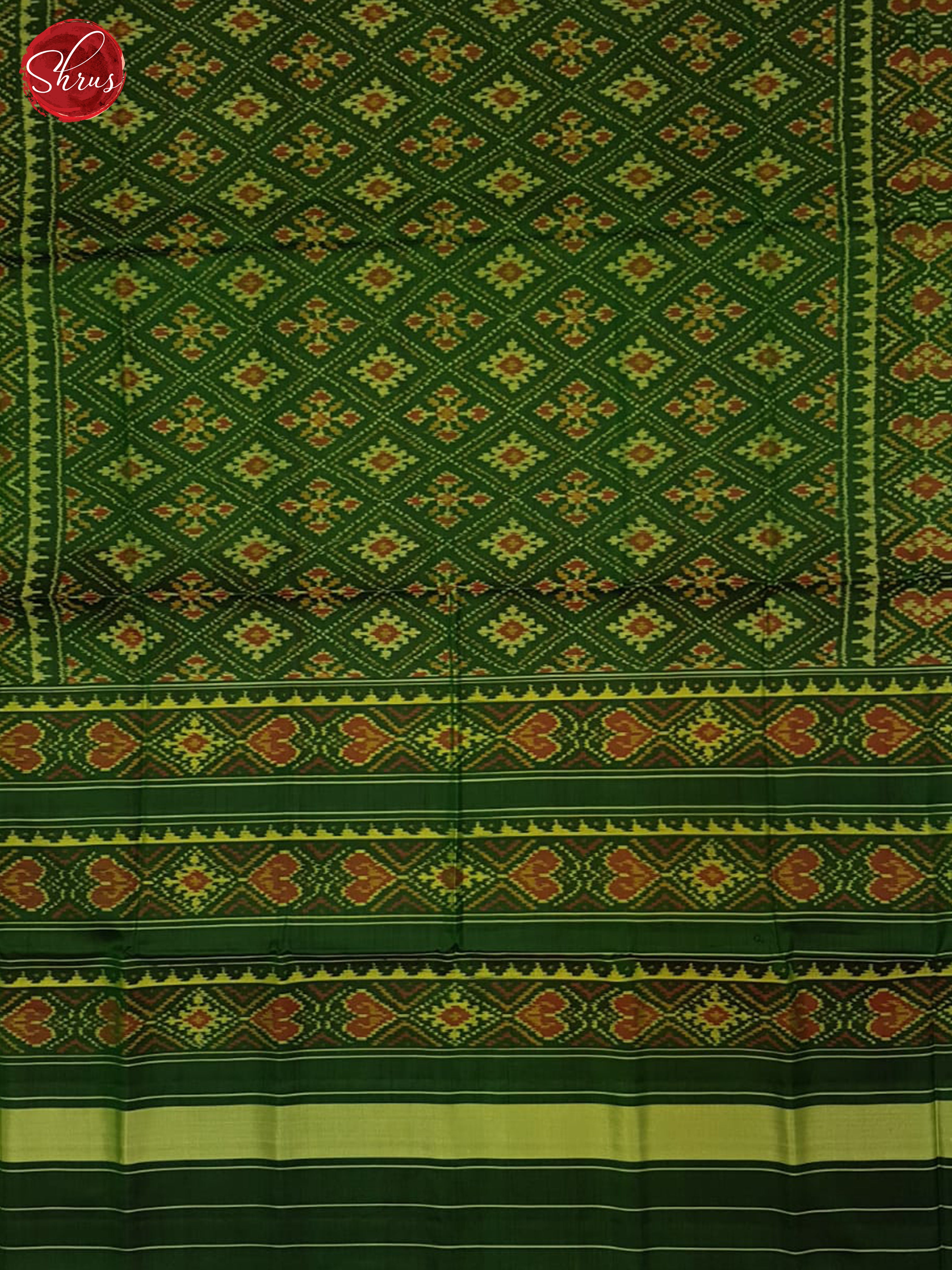 Green(Single Tone) - Ikkat Silk Saree - Shop on ShrusEternity.com