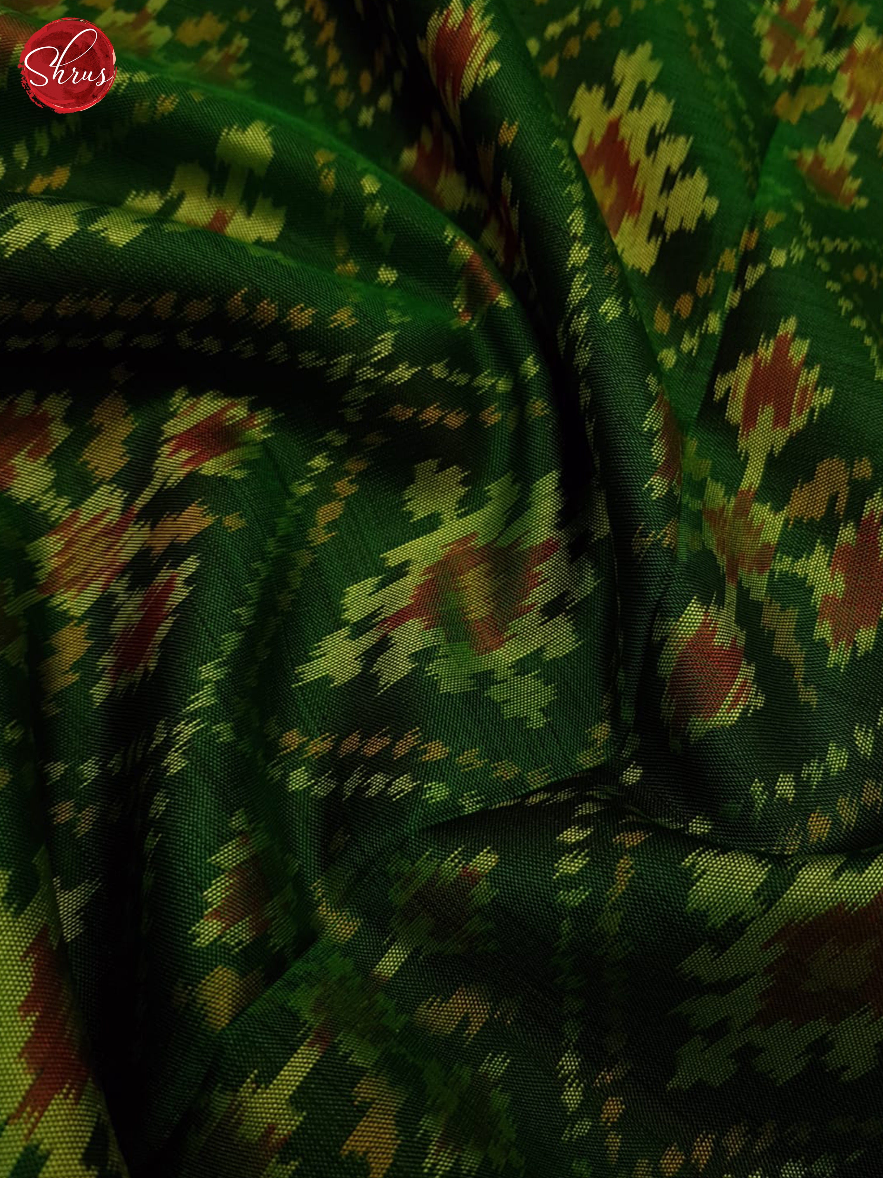 Green(Single Tone) - Ikkat Silk Saree - Shop on ShrusEternity.com