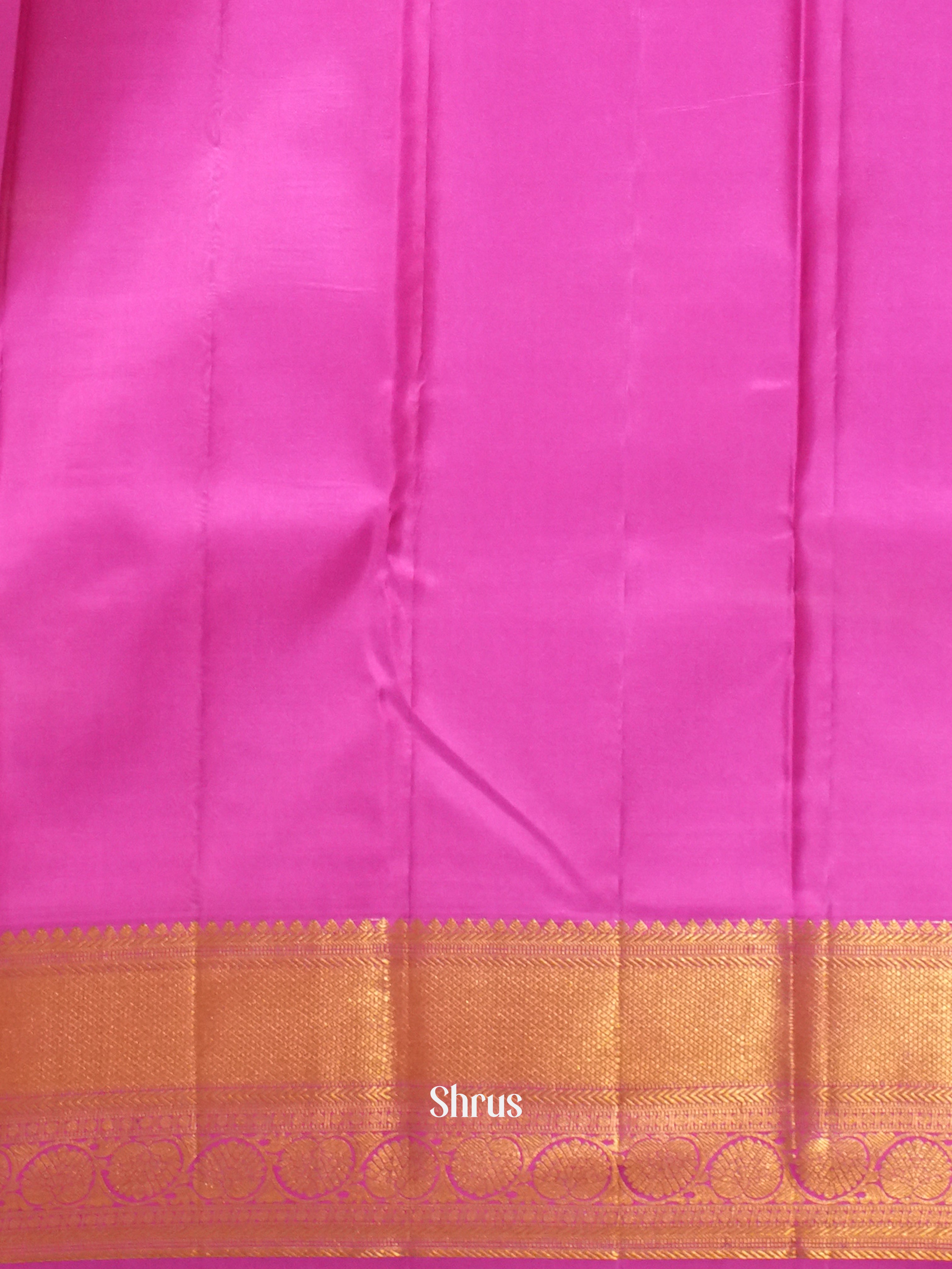 Orangish Pink & Pink - Korvai Kanchipuram Silk Saree