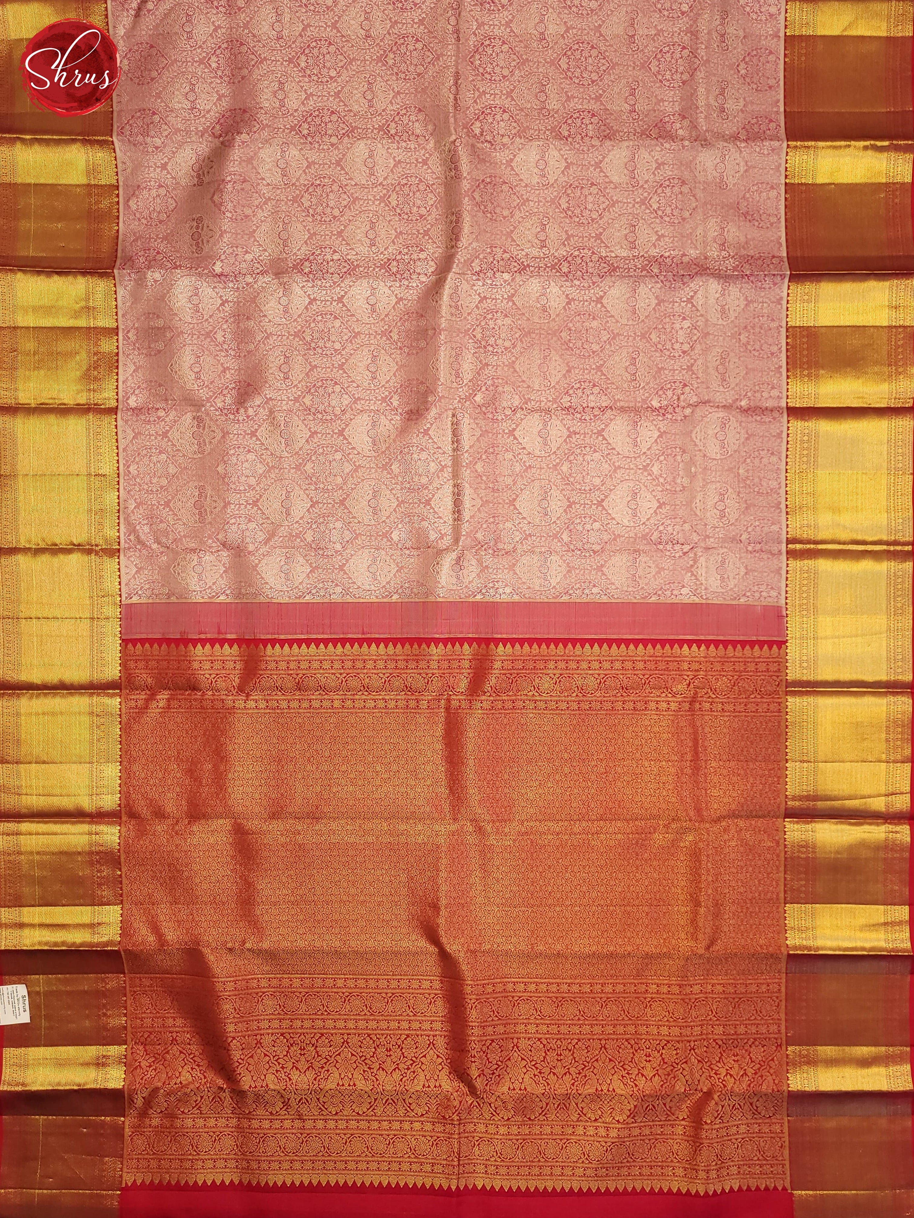 Baby pink and pink-Kanchipuram Silk saree - Shop on ShrusEternity.com