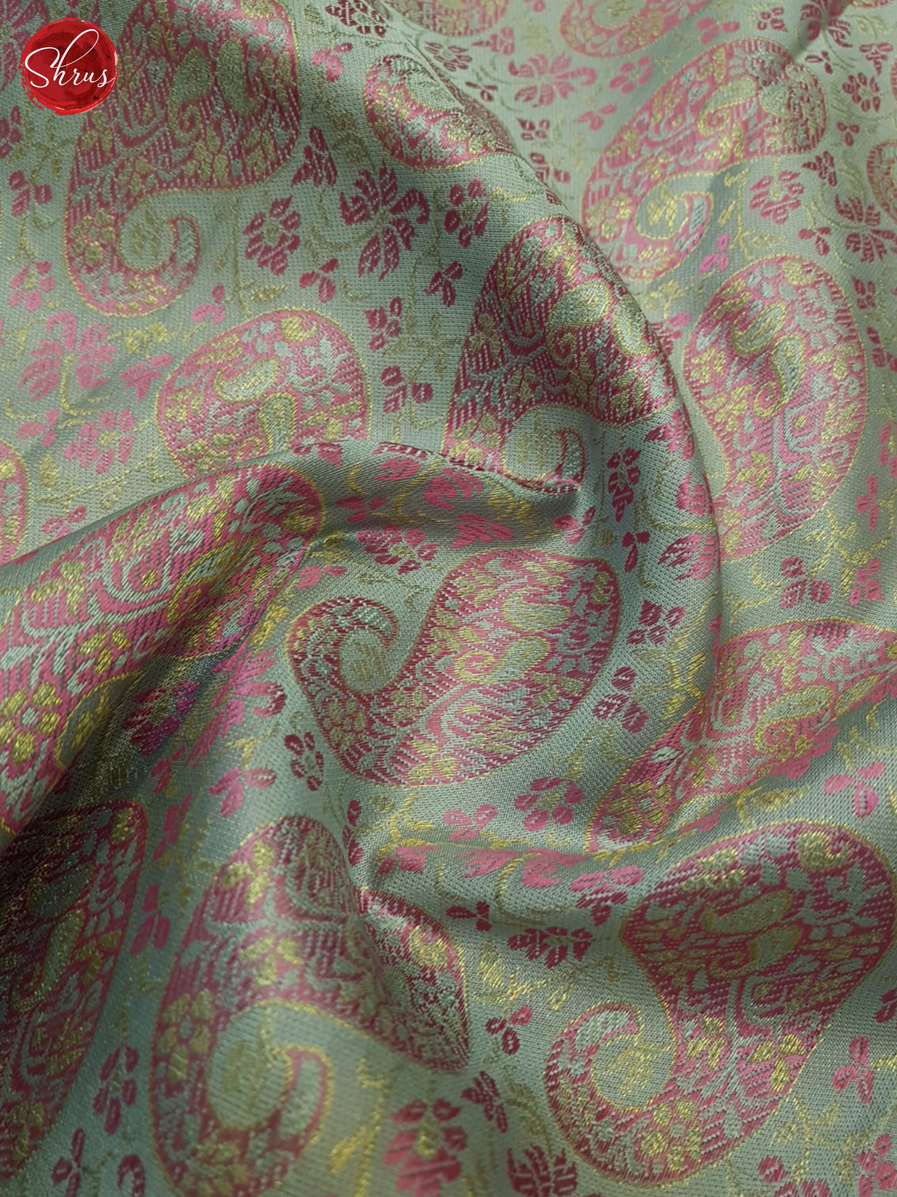 Bluish Grey And Pink-Kanchipiram silk saree - Shop on ShrusEternity.com