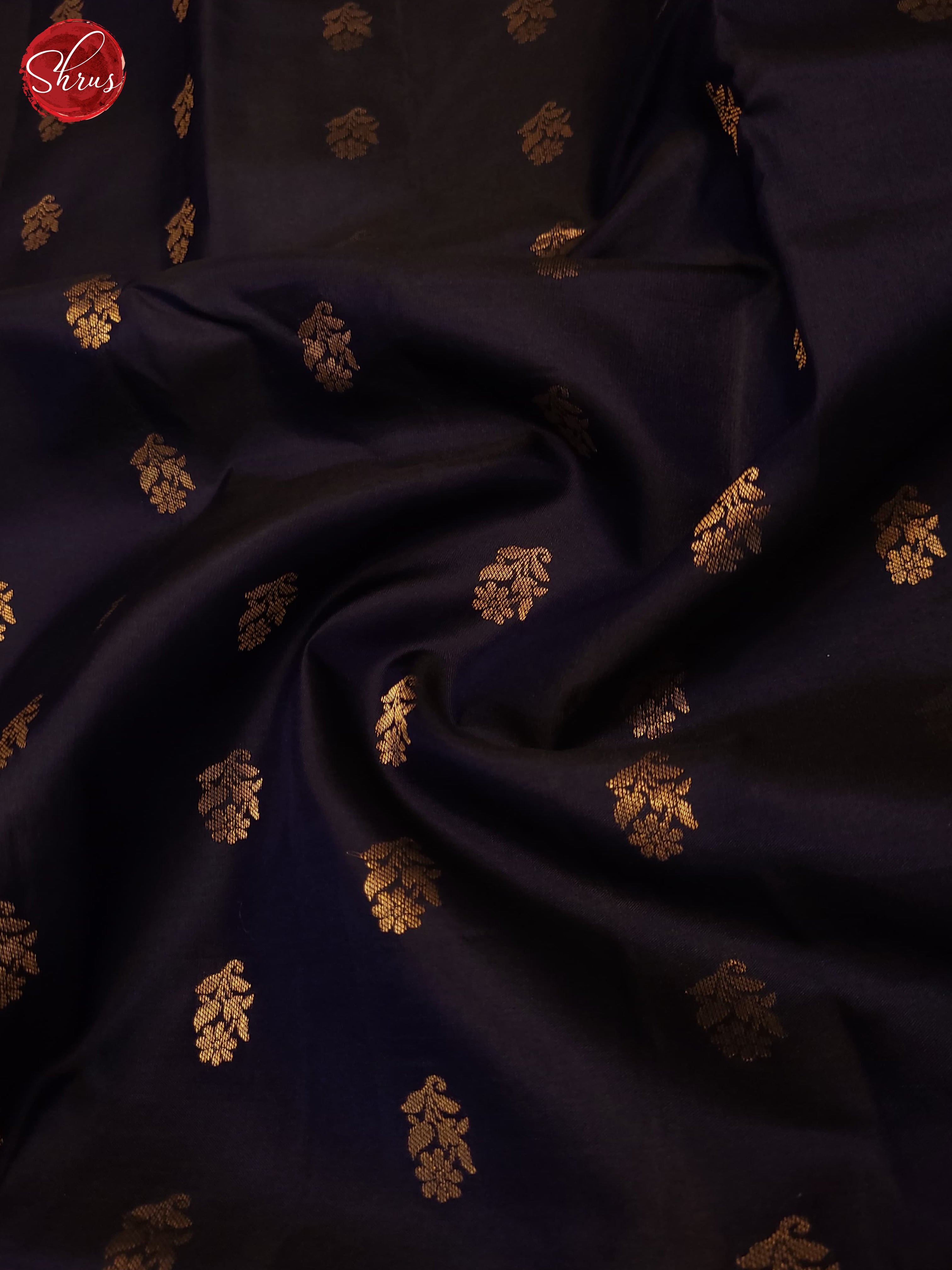 Navy Blue and majenta pink-Kanchipuram silk saree - Shop on ShrusEternity.com