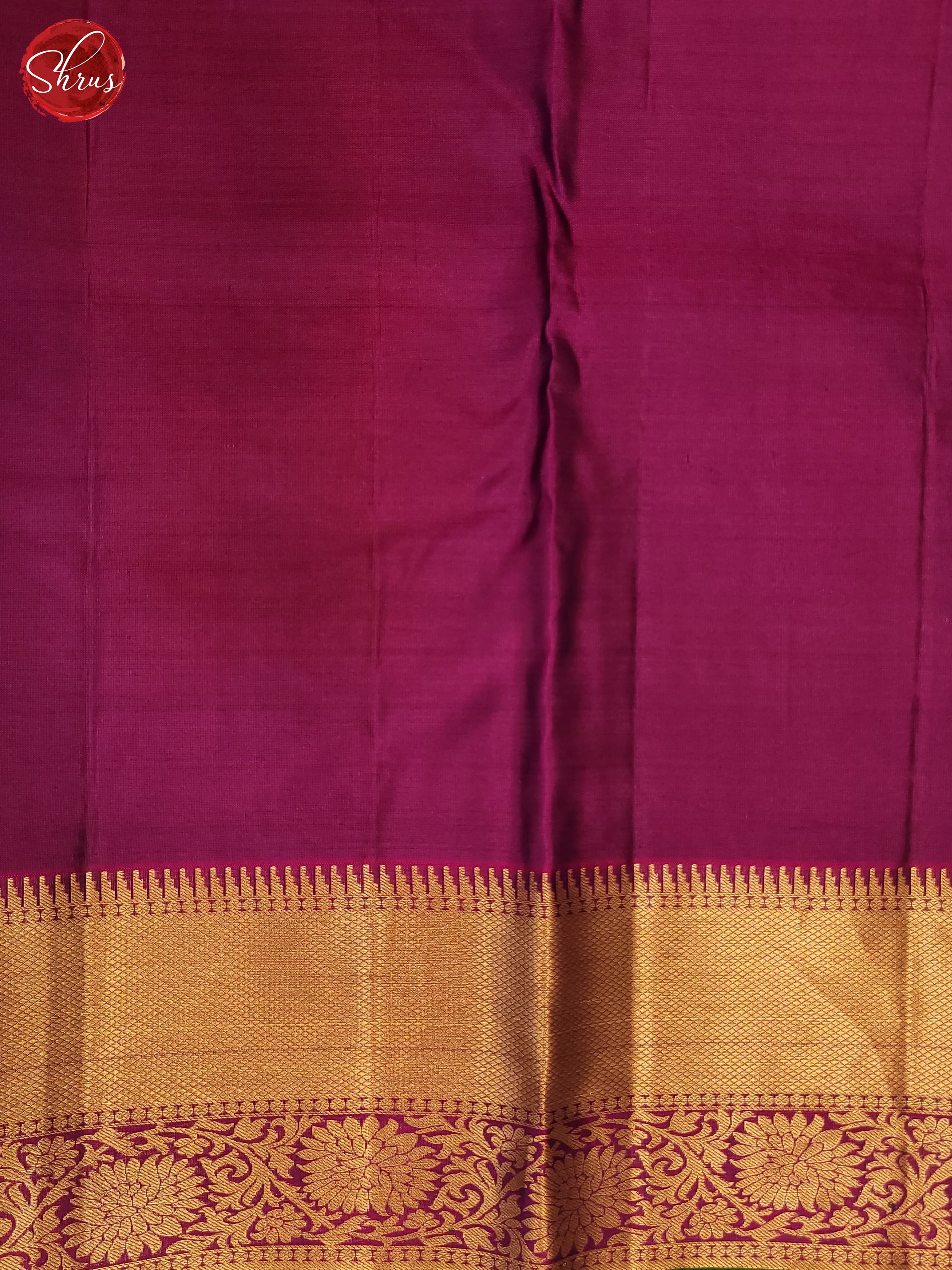 Navy Blue and majenta pink-Kanchipuram silk saree - Shop on ShrusEternity.com