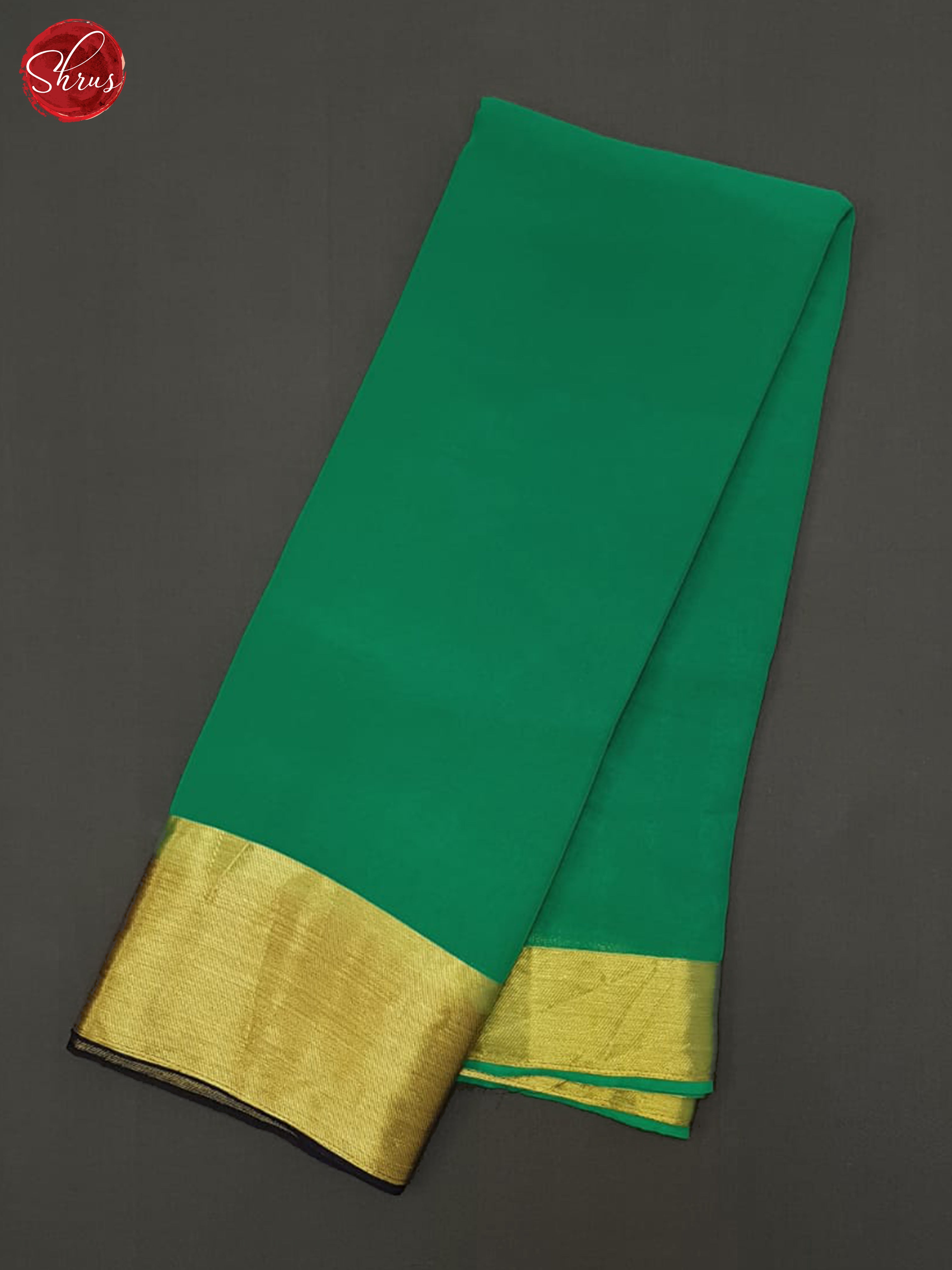 Green & Blue  - Semi Mysore silk Saree - Shop on ShrusEternity.com