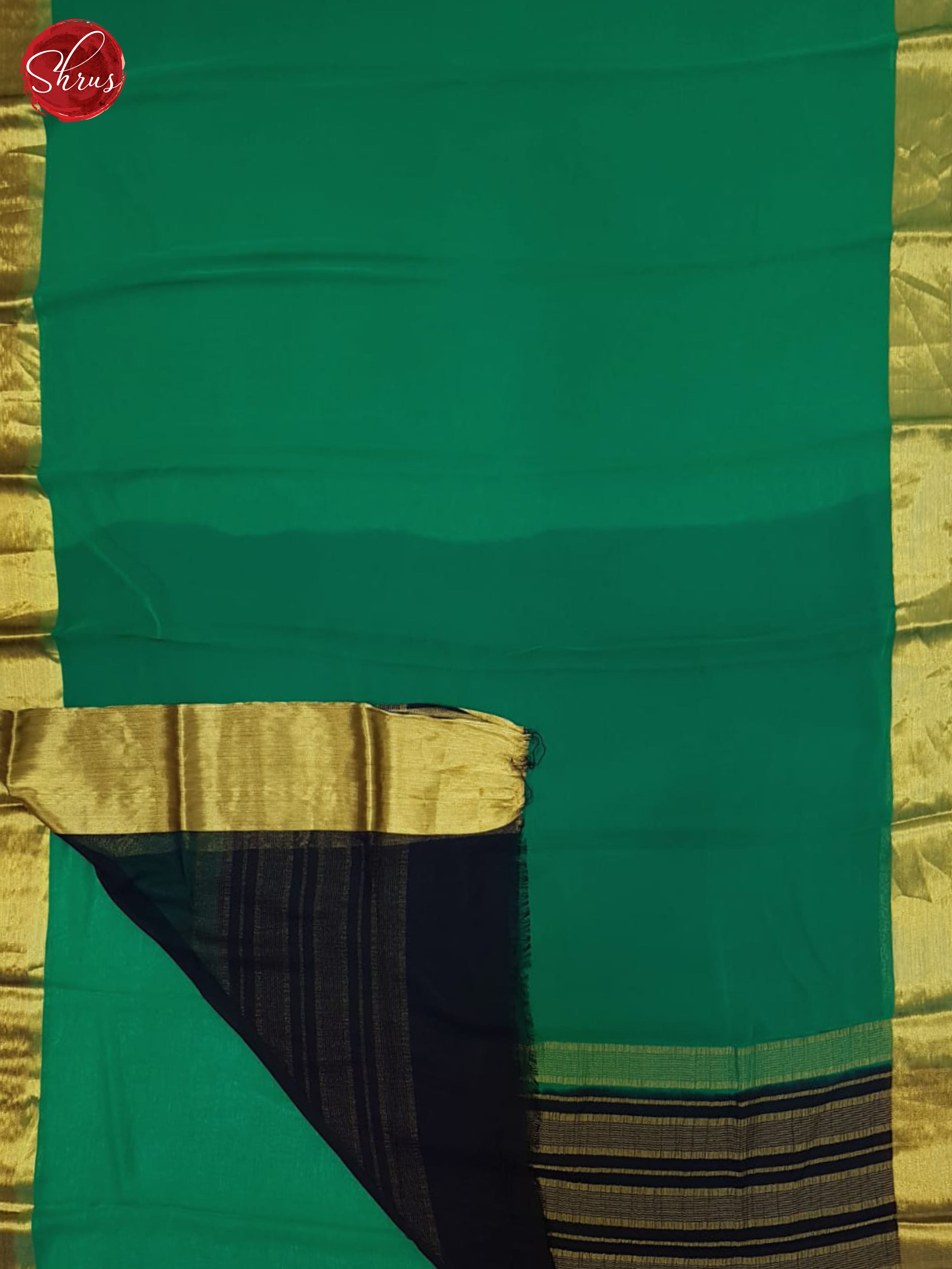 Green & Blue  - Semi Mysore silk Saree - Shop on ShrusEternity.com