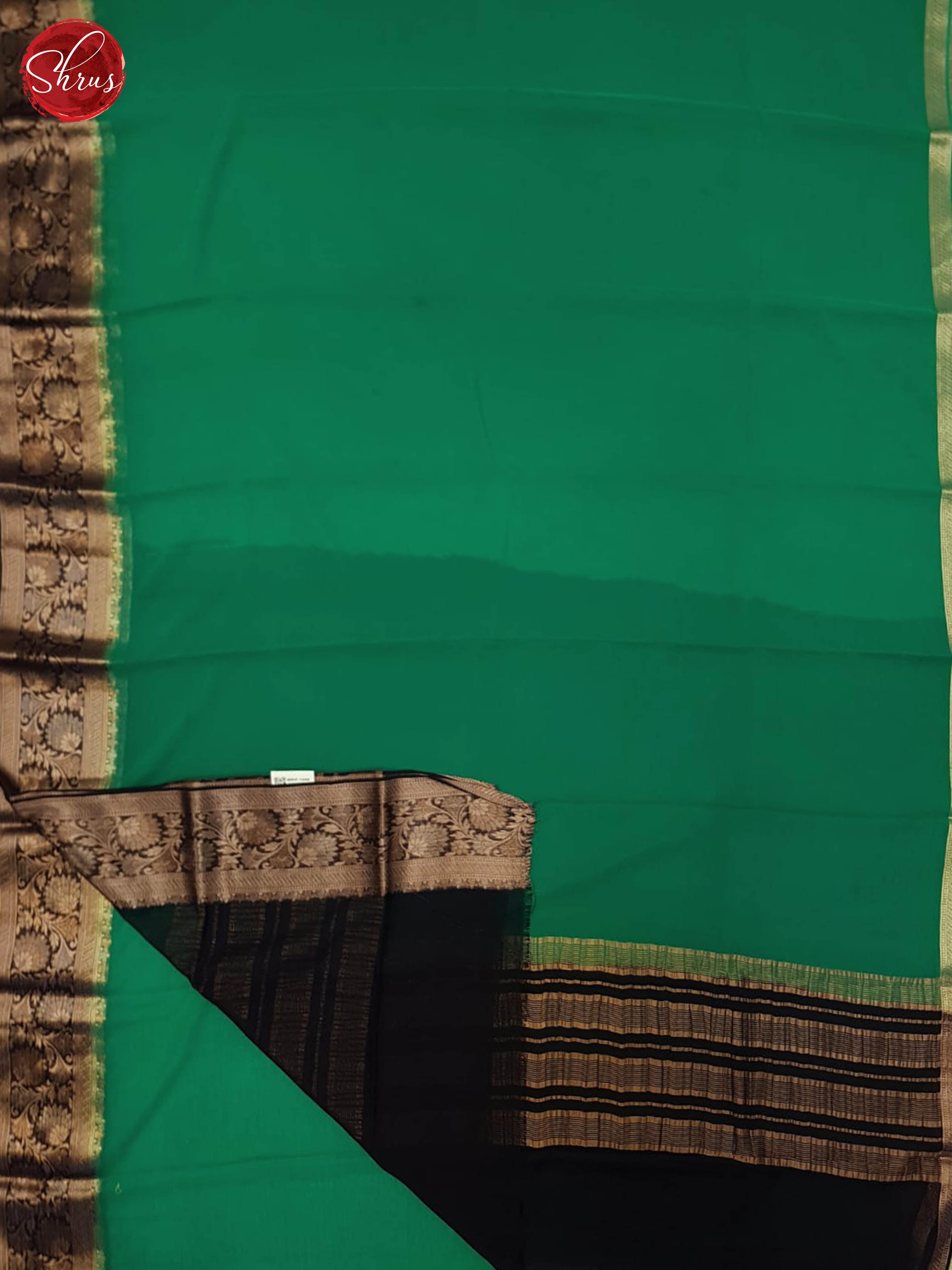 green & Dark Green - Semi Mysore Silk Saree - Shop on ShrusEternity.com