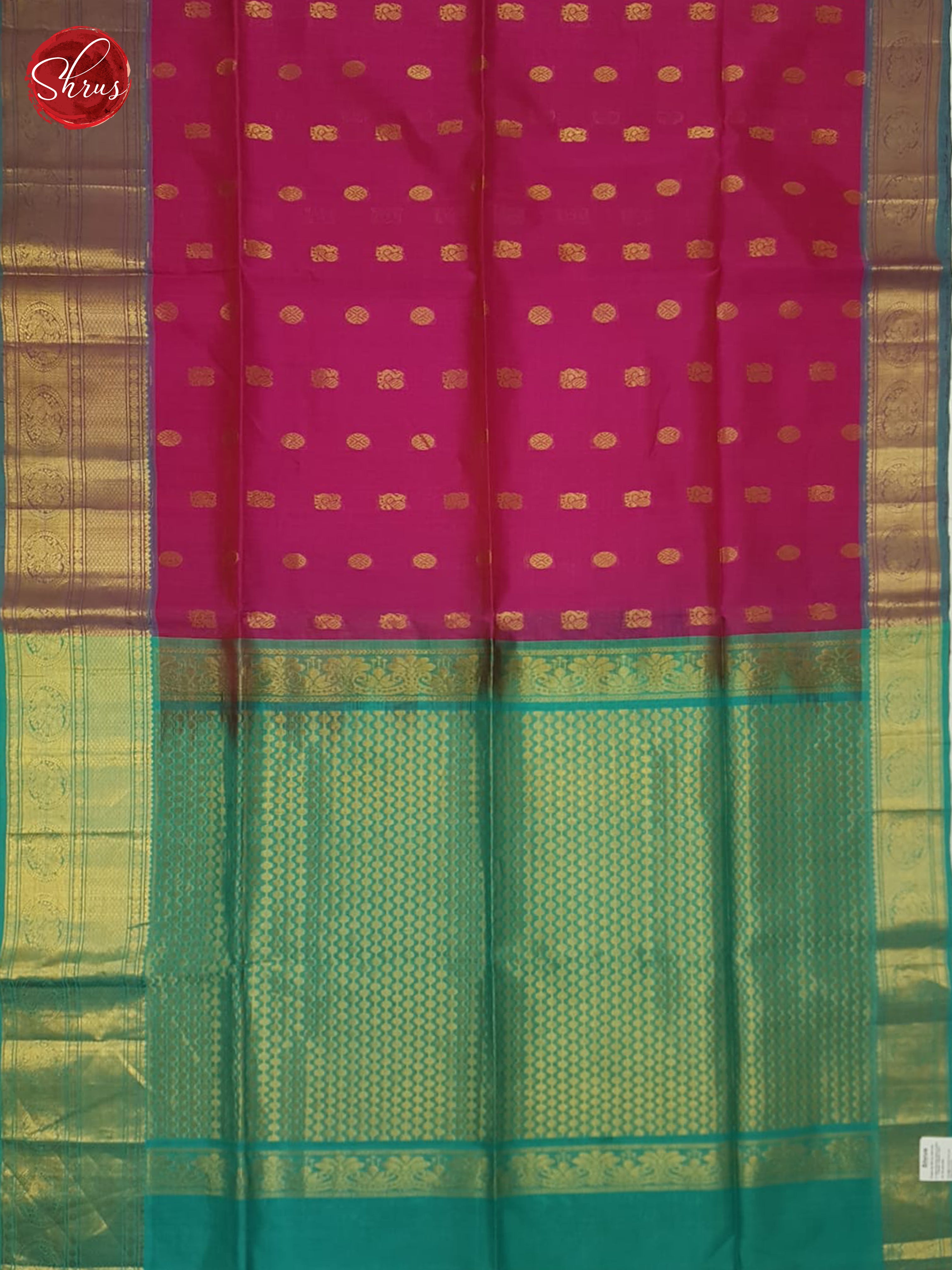 Pink And Green- Silk Cotton Saree - Shop on ShrusEternity.com
