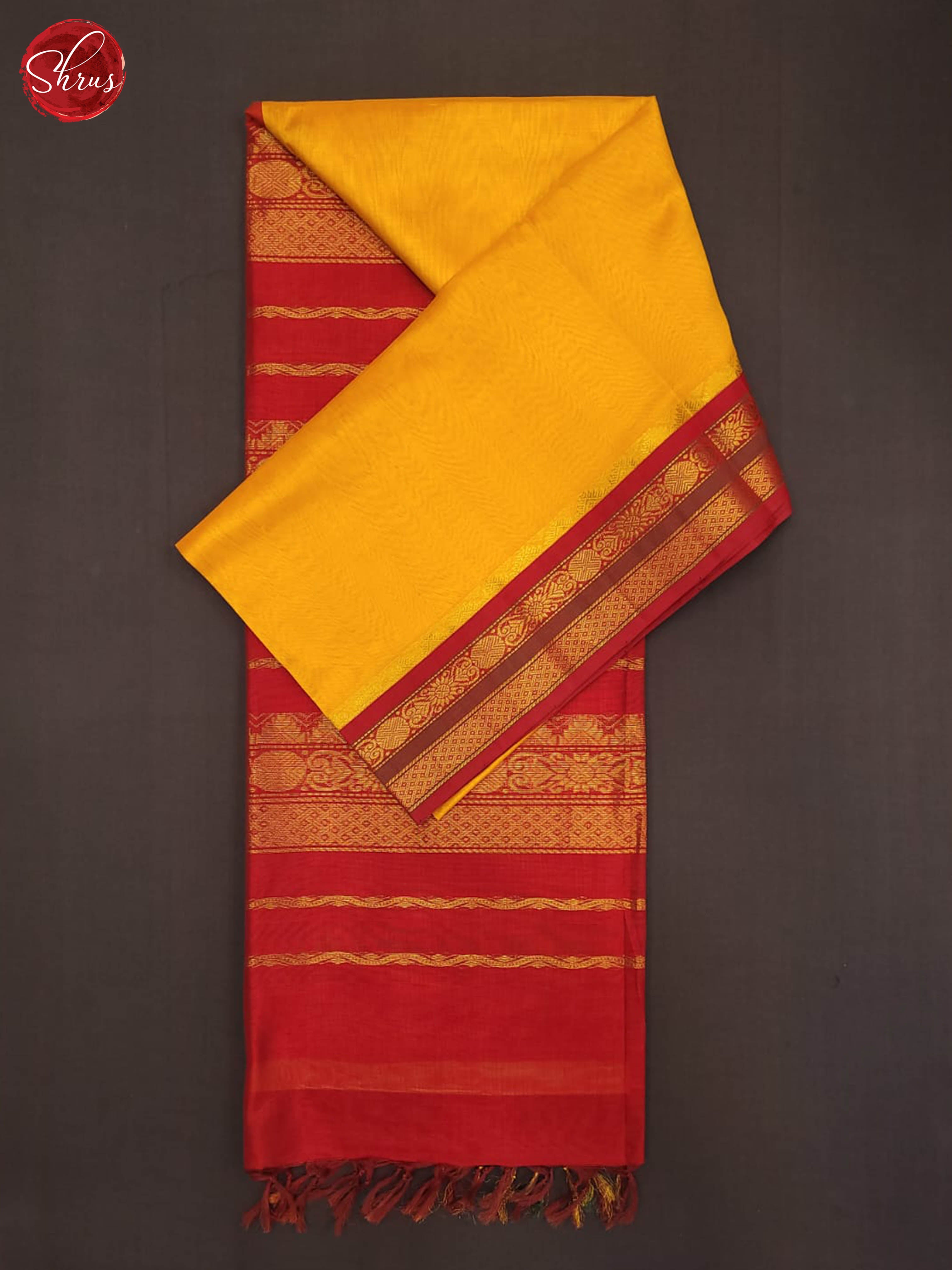 yellow and Red- Silk Cotton saree - Shop on ShrusEternity.com