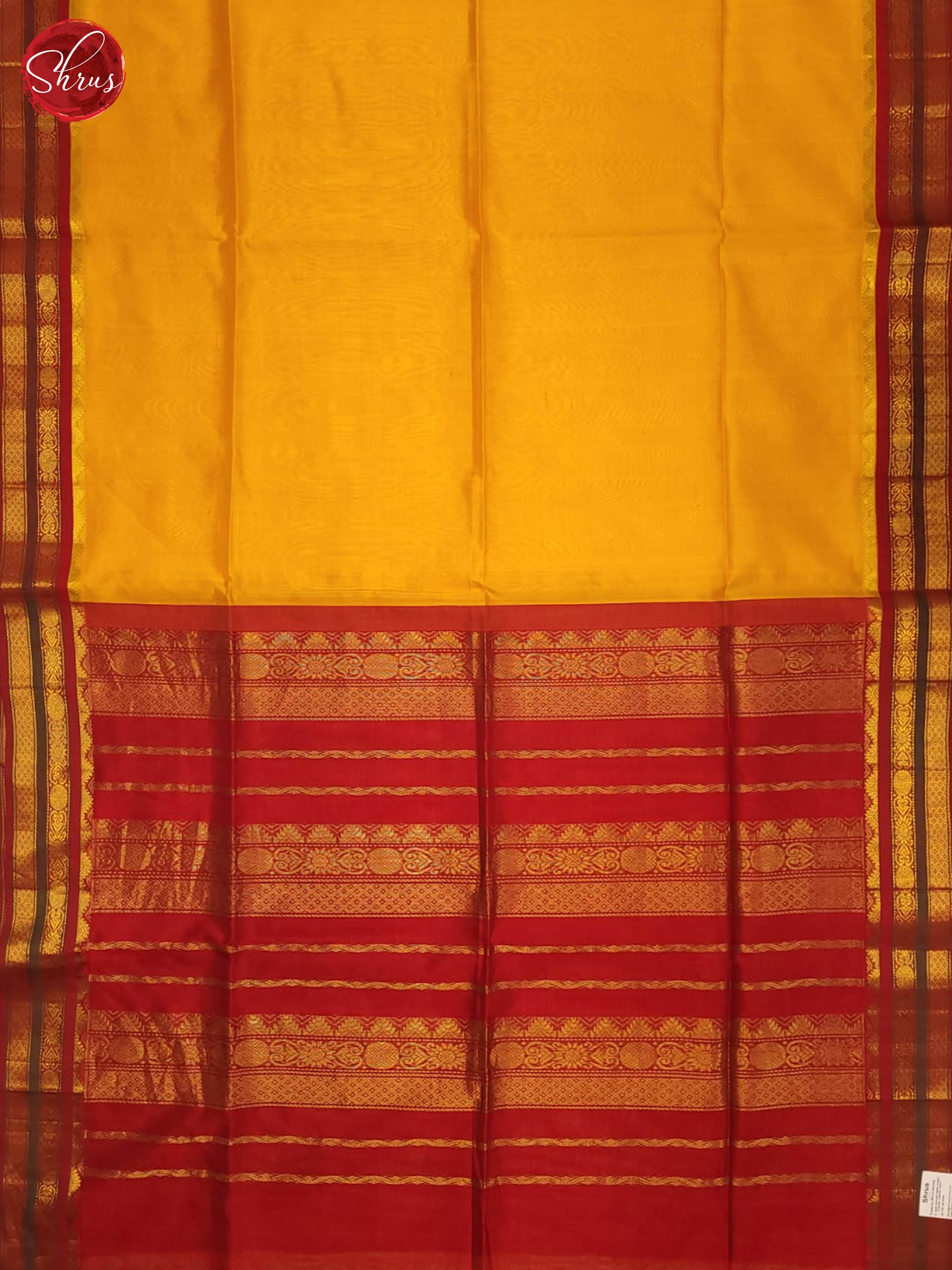 yellow and Red- Silk Cotton saree - Shop on ShrusEternity.com