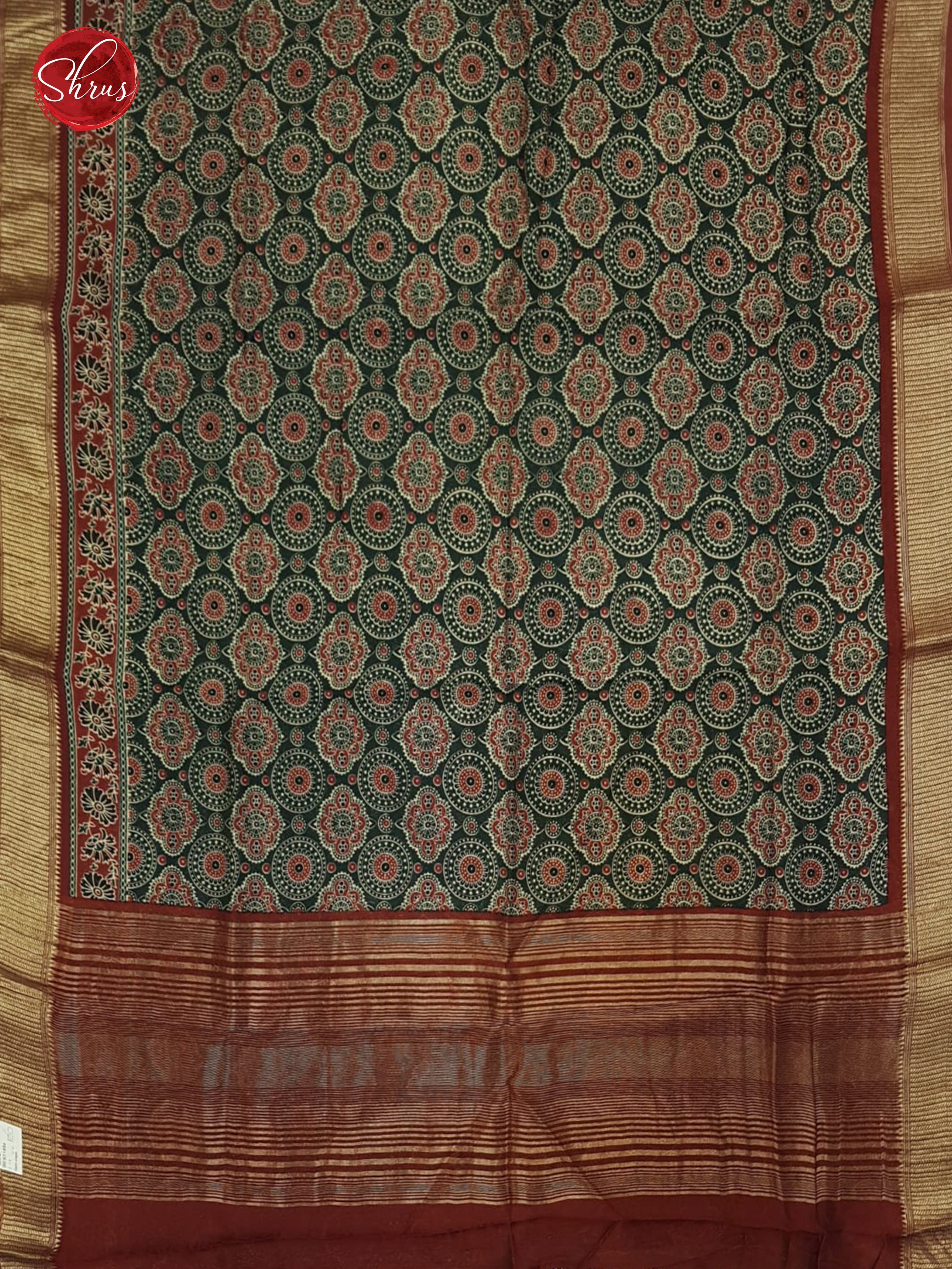 Green & Brown- Semi Crepe Saree - Shop on ShrusEternity.com