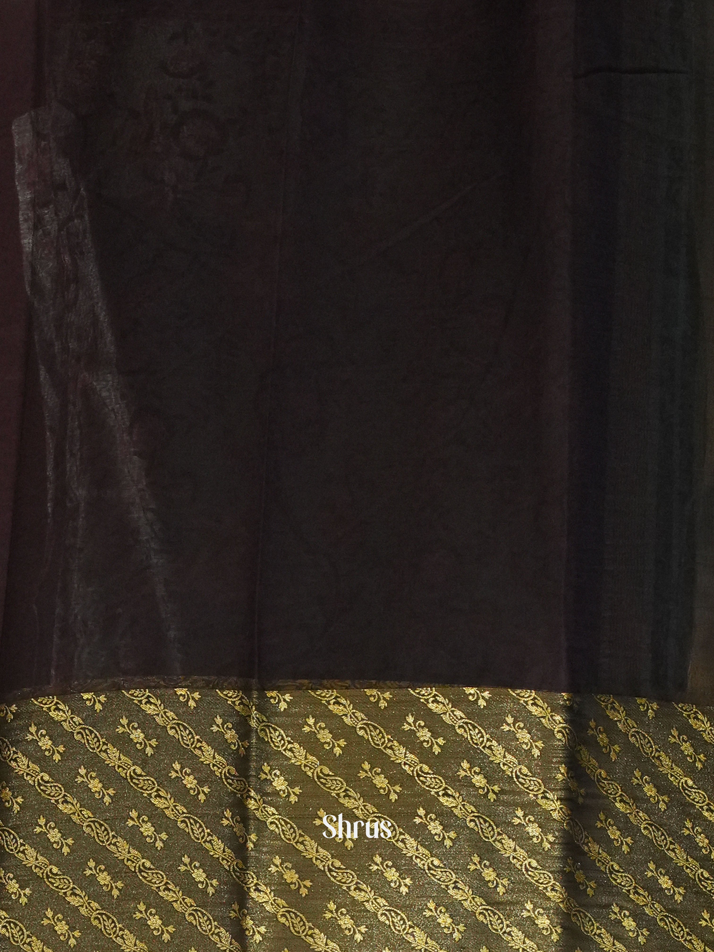 Maroon & Black - Semi Mysore Silk Saree