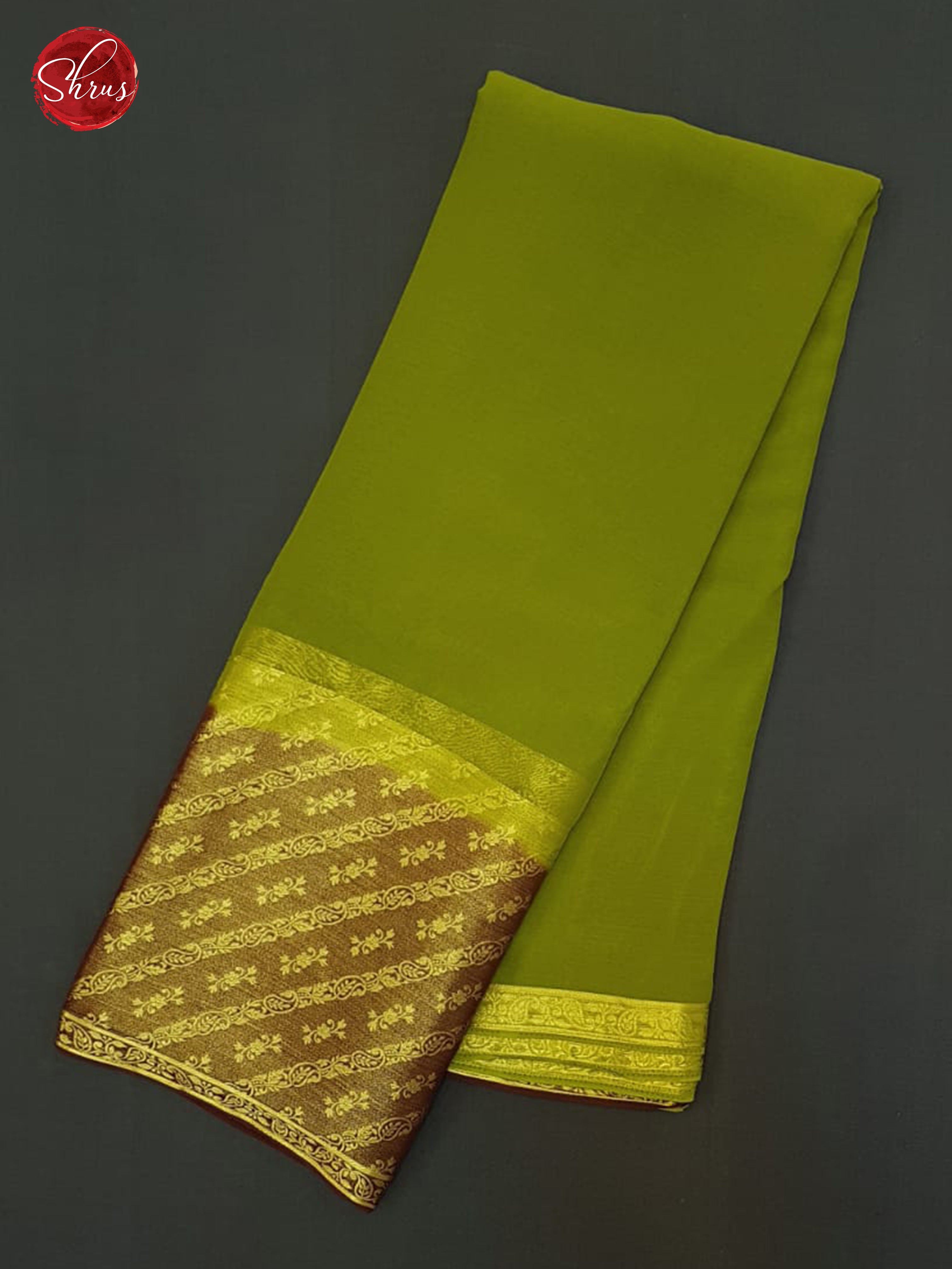 Green & Brown - Semi Mysore silk - Shop on ShrusEternity.com