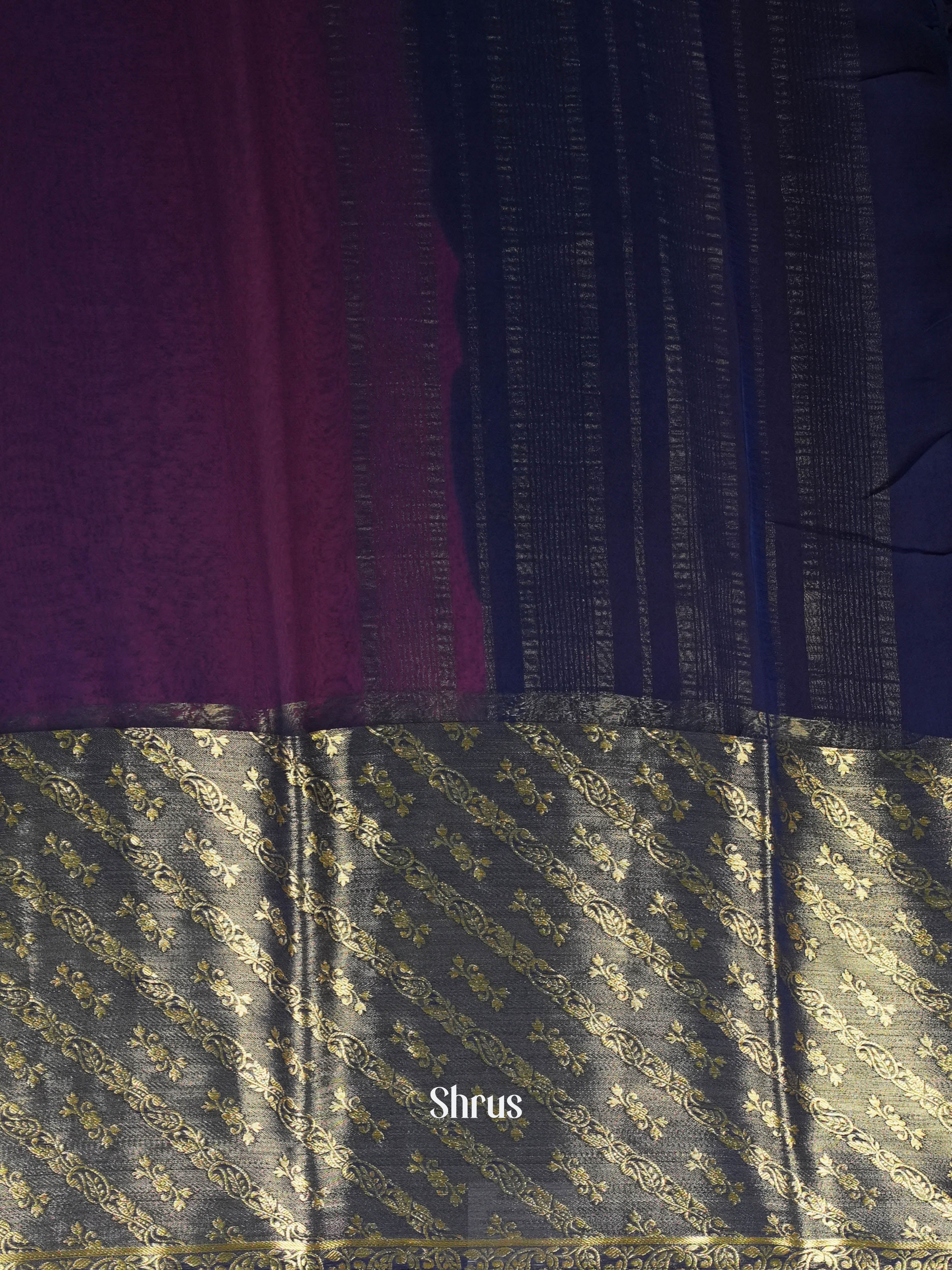 Pink & Blue- Semi Mysore silk