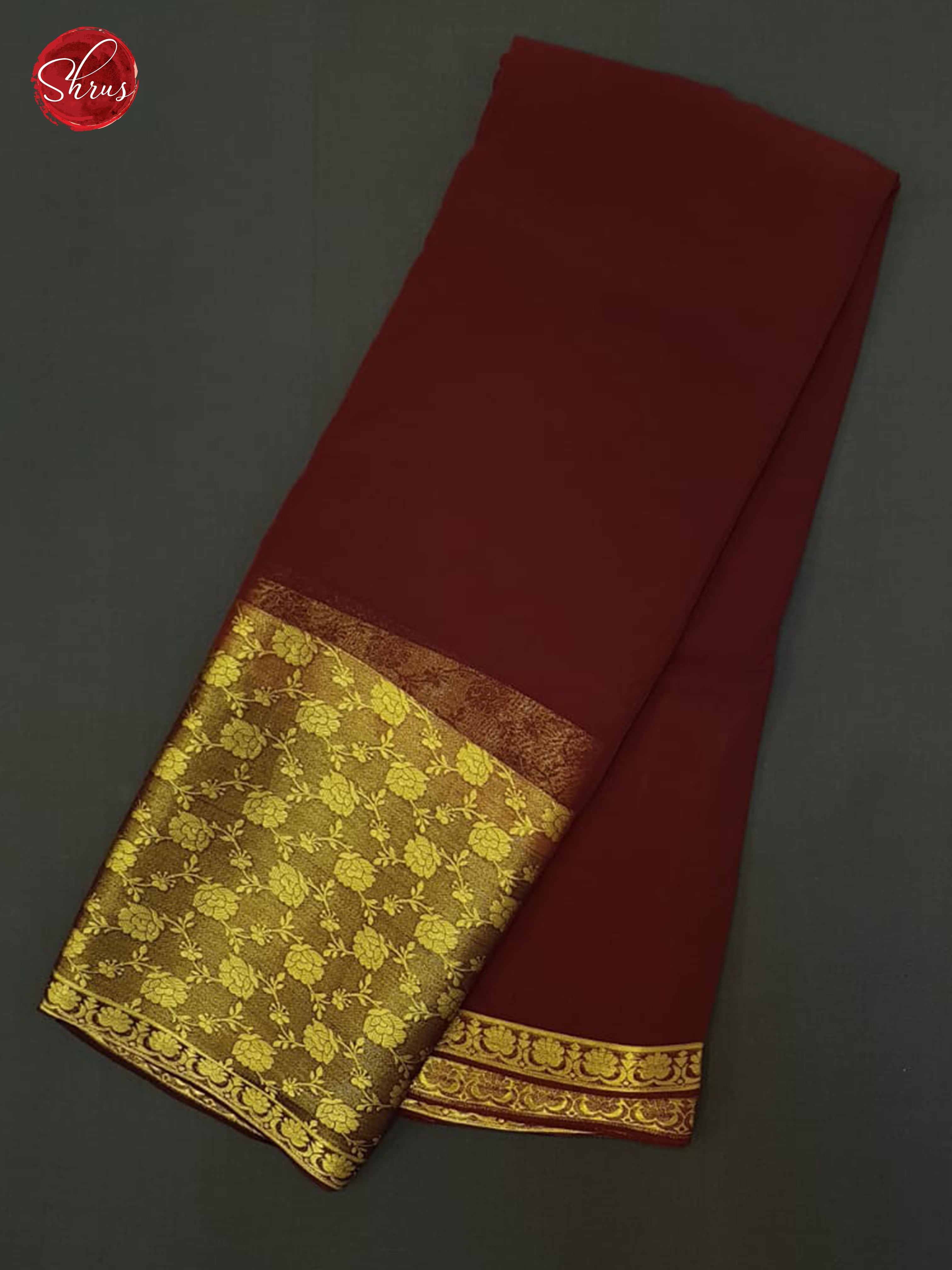 Brown(Single Tone) - Semi Mysore silk - Shop on ShrusEternity.com