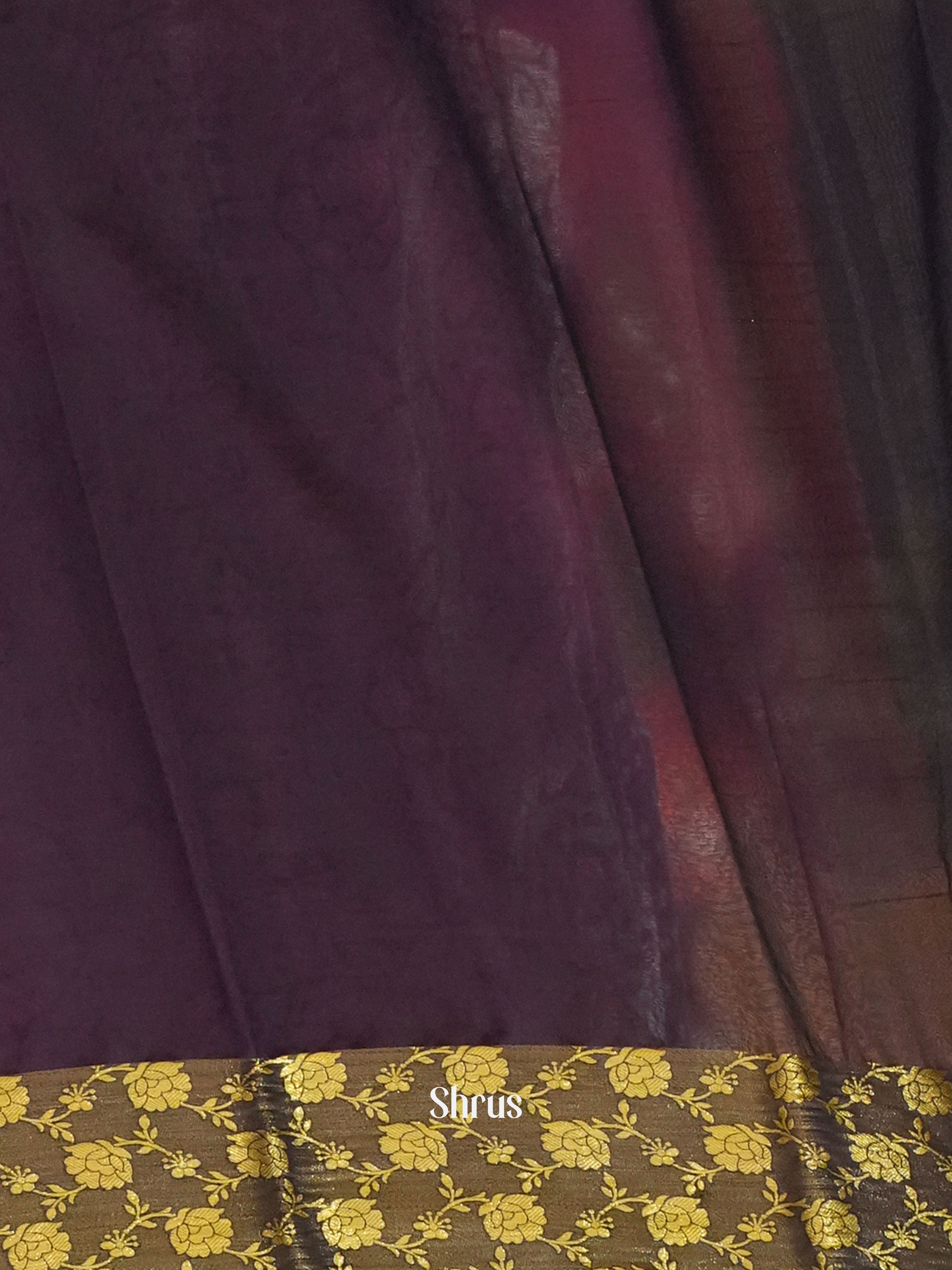 Pink & Blue  - Semi Mysore silk