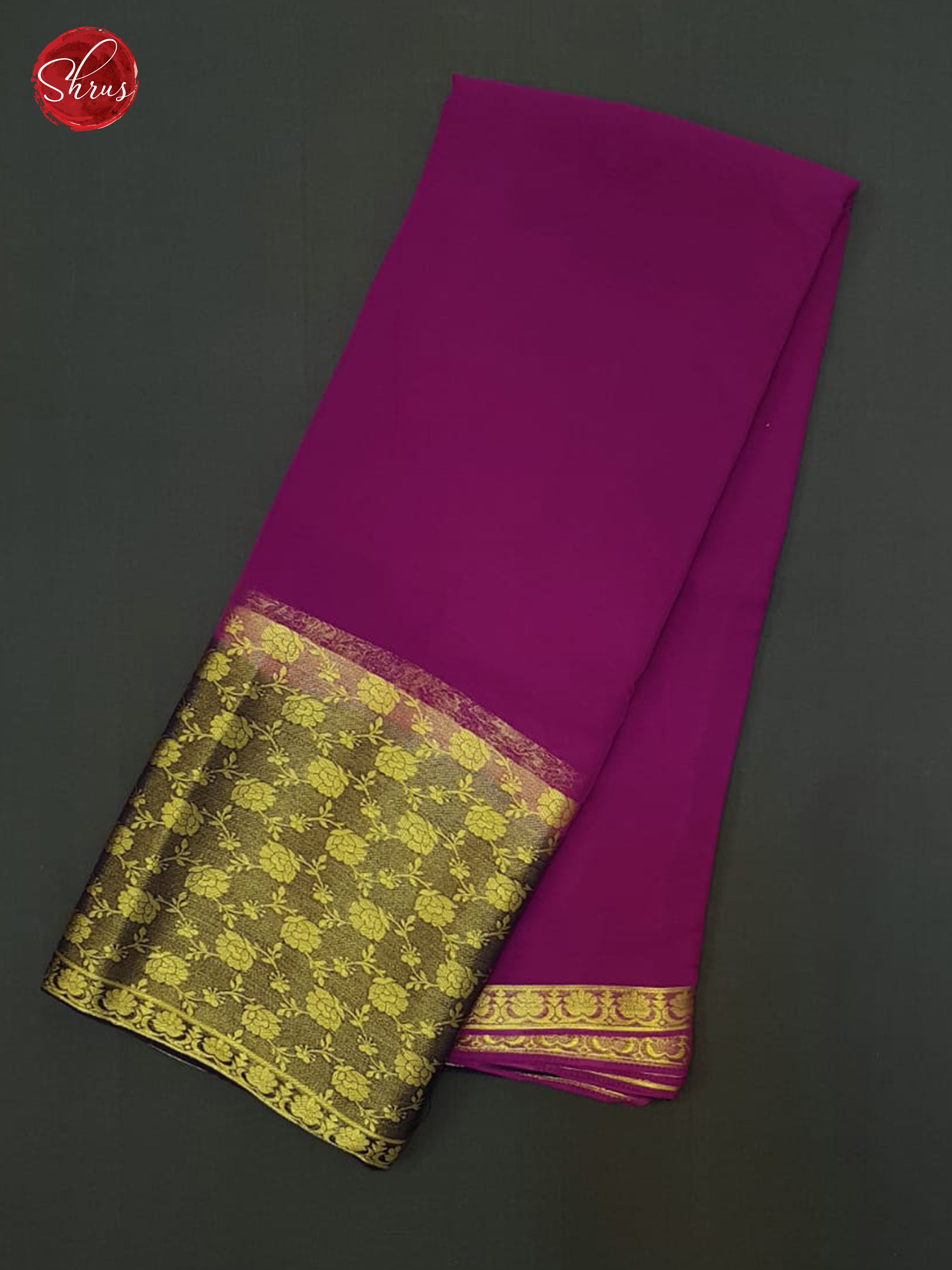 Majenta Pink & Blue- Semi Mysore silk - Shop on ShrusEternity.com