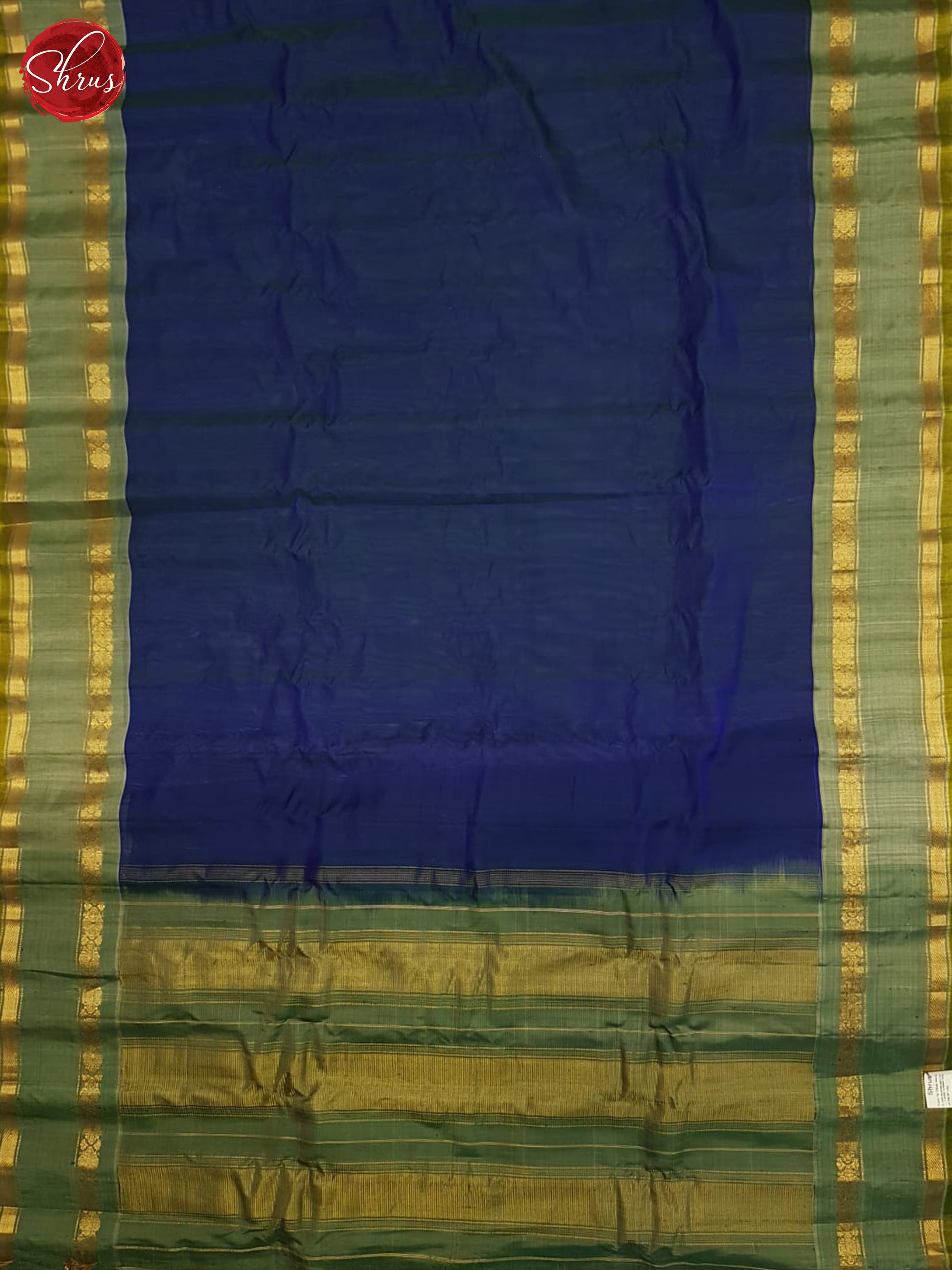 Blue And Green- Gadwal Silk Cotton Saree - Shop on ShrusEternity.com
