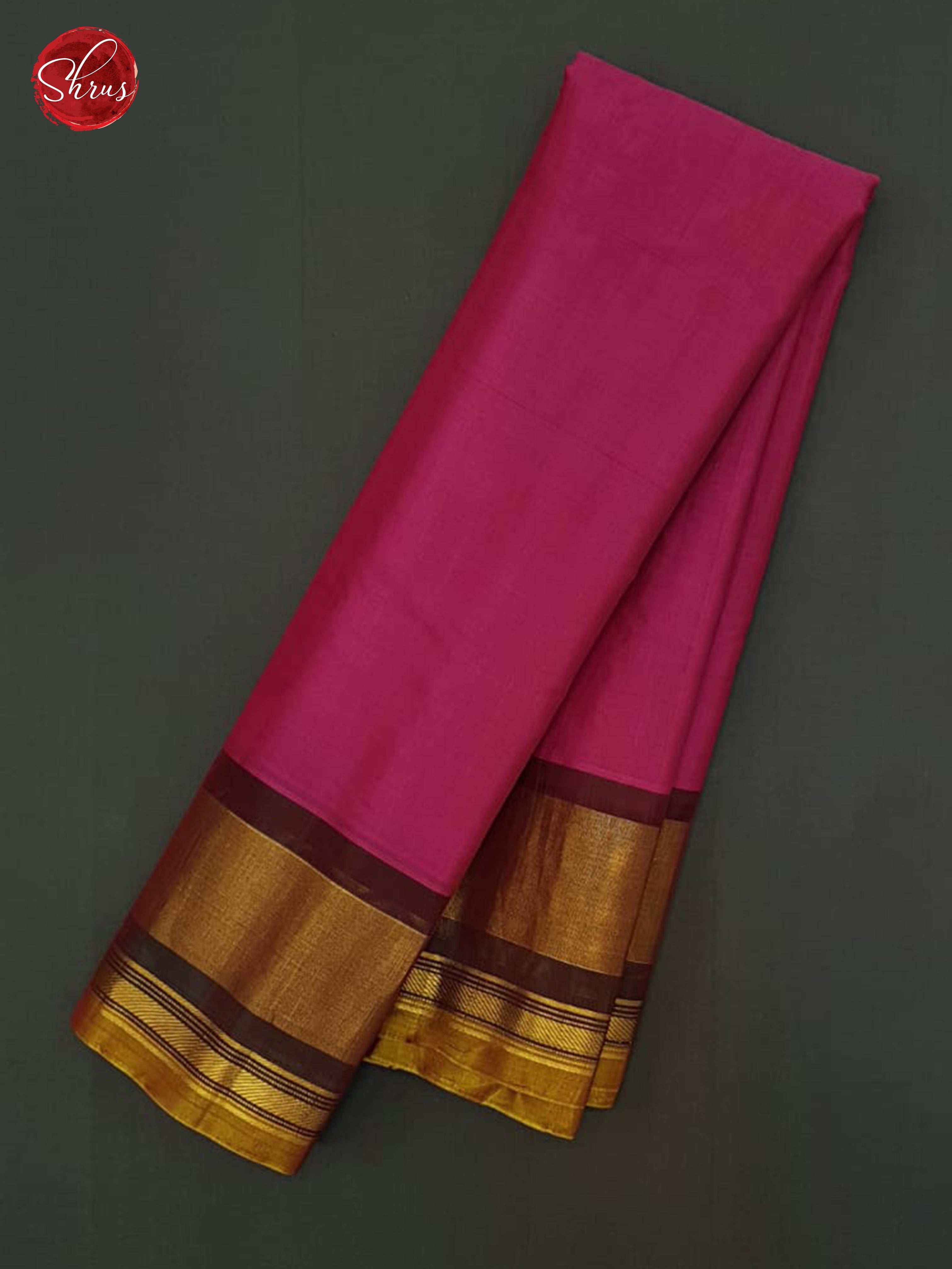 Majenta pink & Green  -Gadwal Silk Cotton Saree
