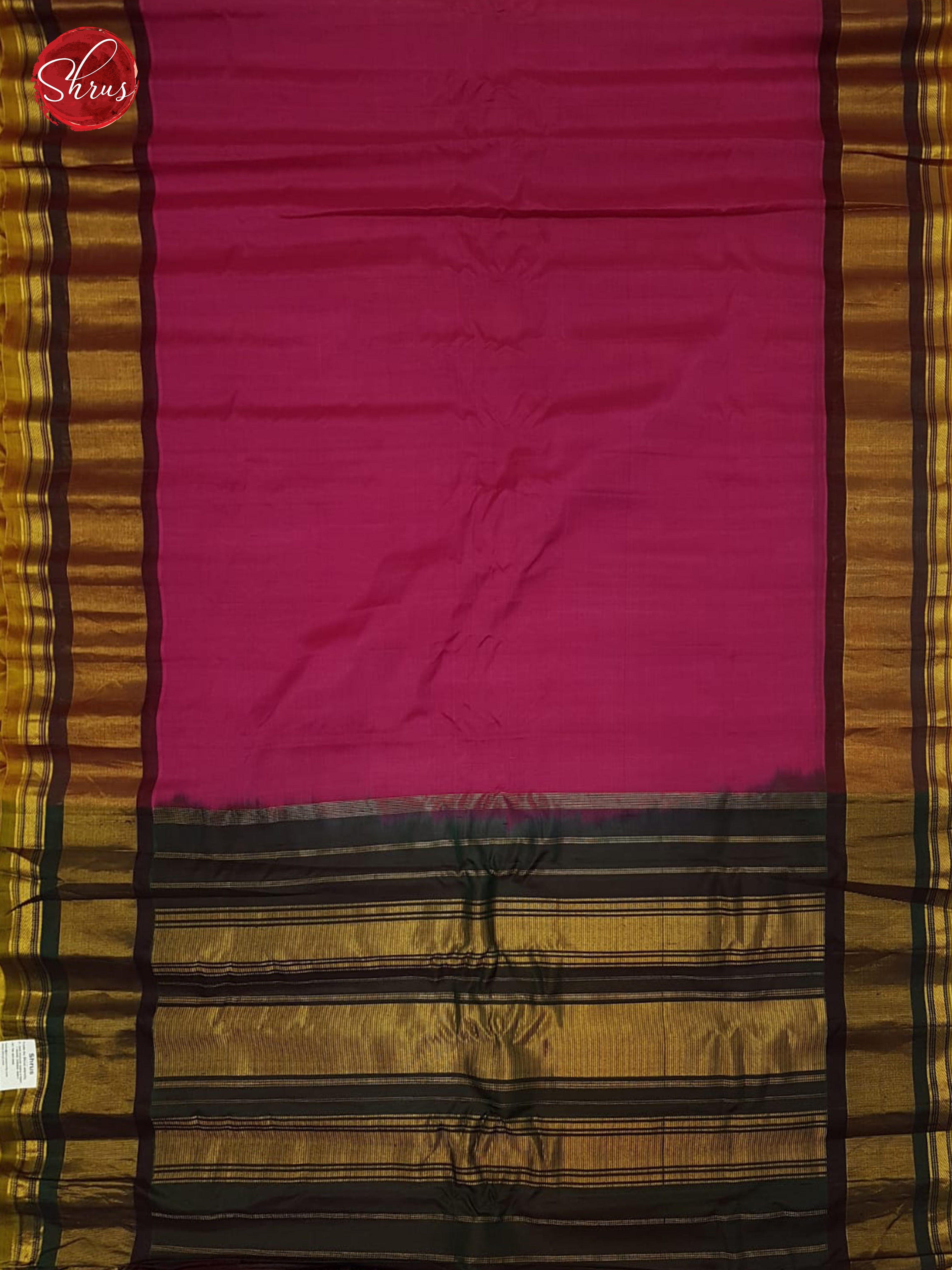 Majenta pink & Green  -Gadwal Silk Cotton Saree