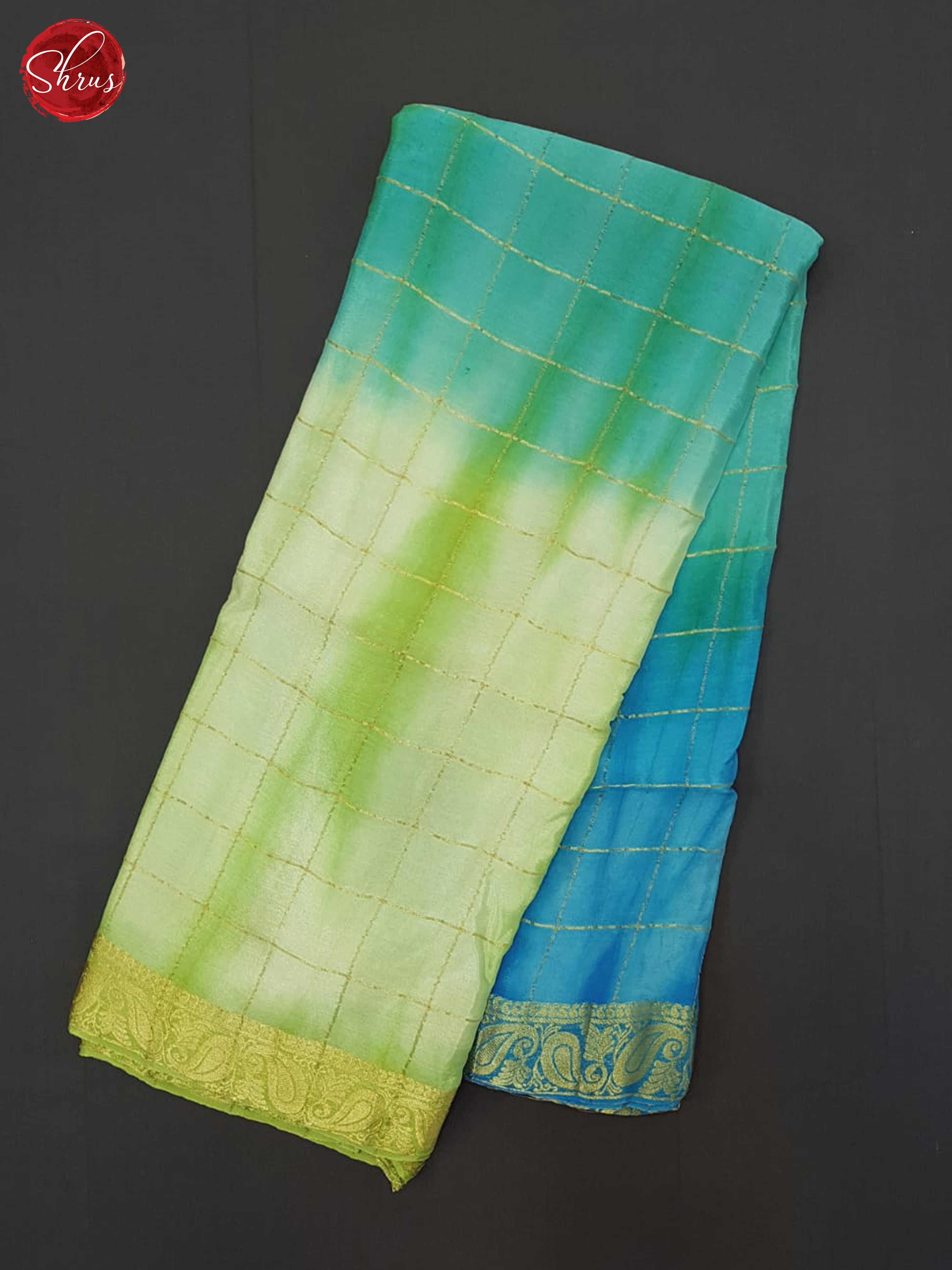 Green And Blue-Semi Crepe saree - Shop on ShrusEternity.com