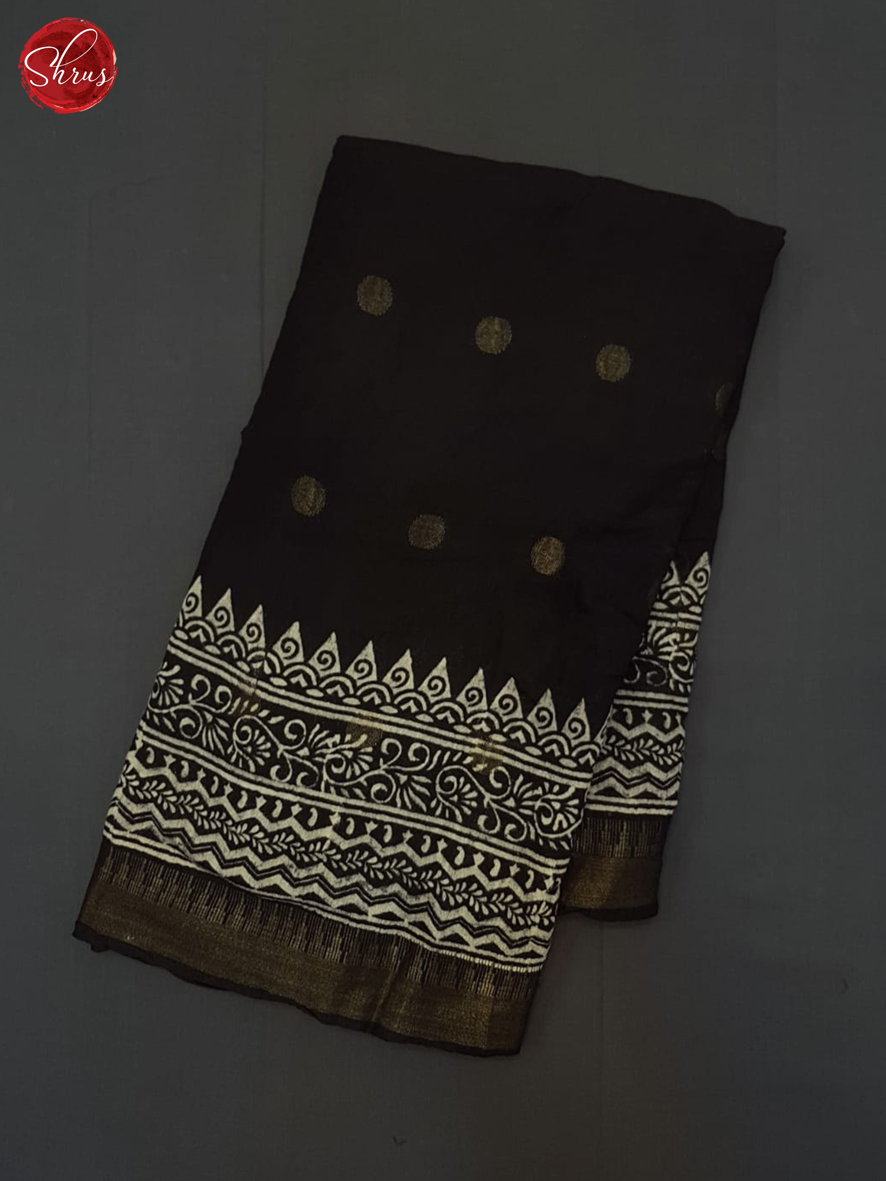Black(Single tone) -Linen Cotton saree - Shop on ShrusEternity.com
