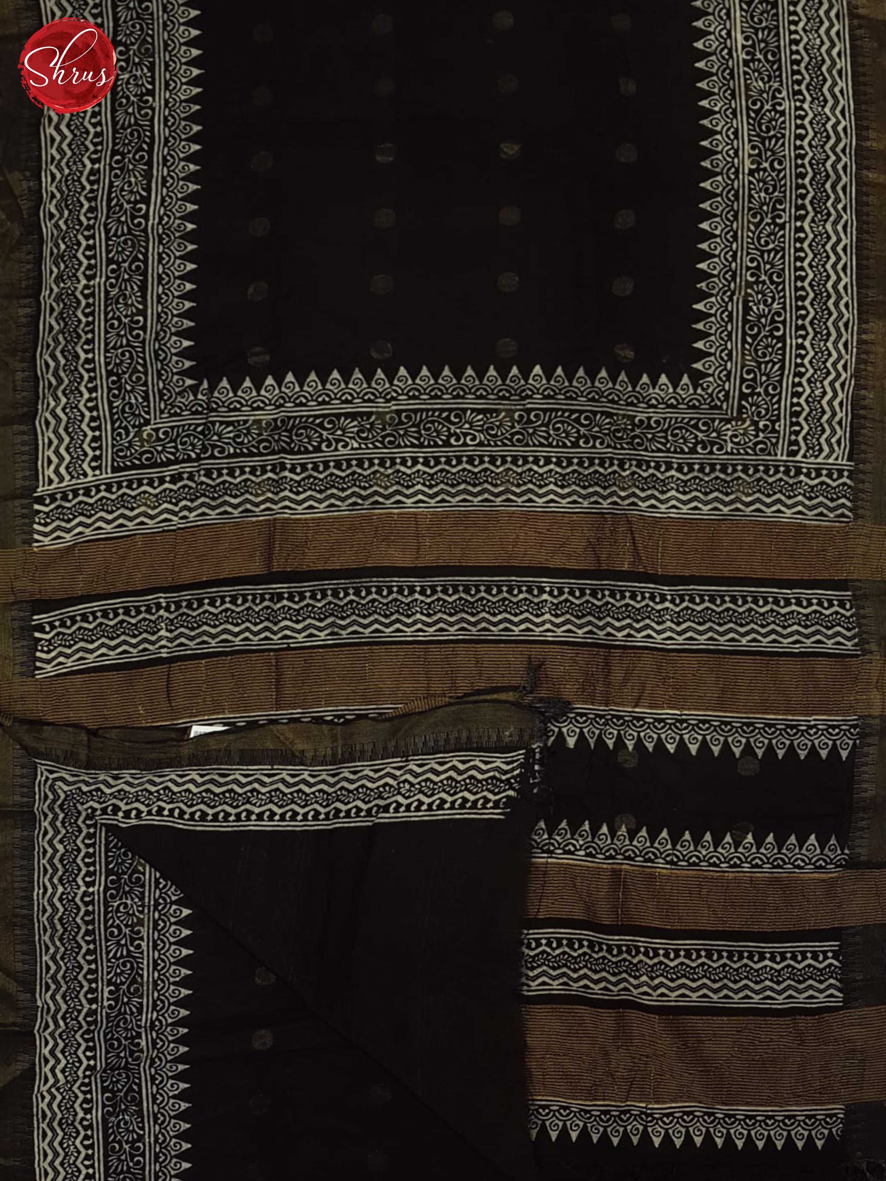 Black(Single tone) -Linen Cotton saree - Shop on ShrusEternity.com