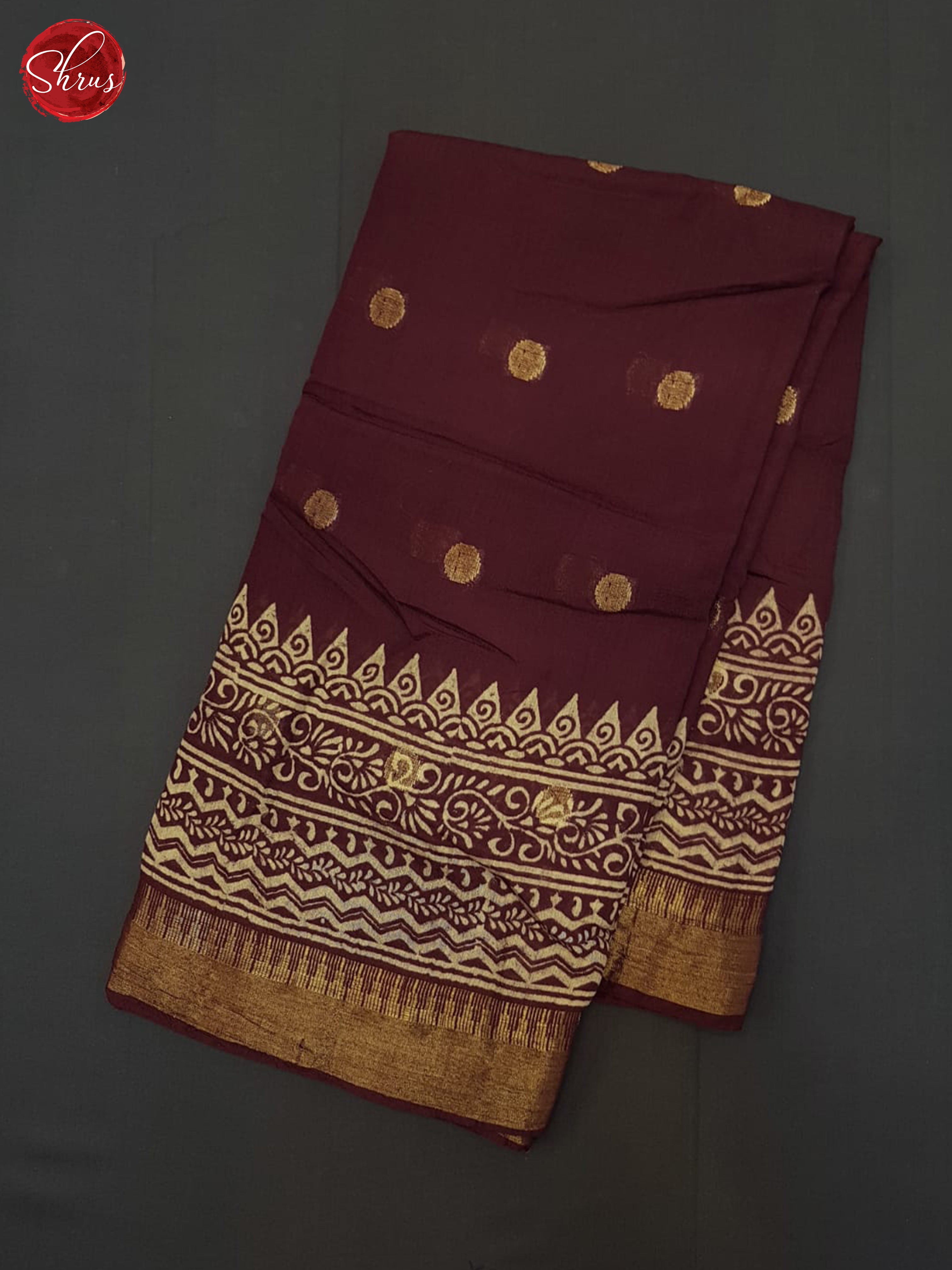 Maroon(Single Tone)- Linen Cotton Saree - Shop on ShrusEternity.com