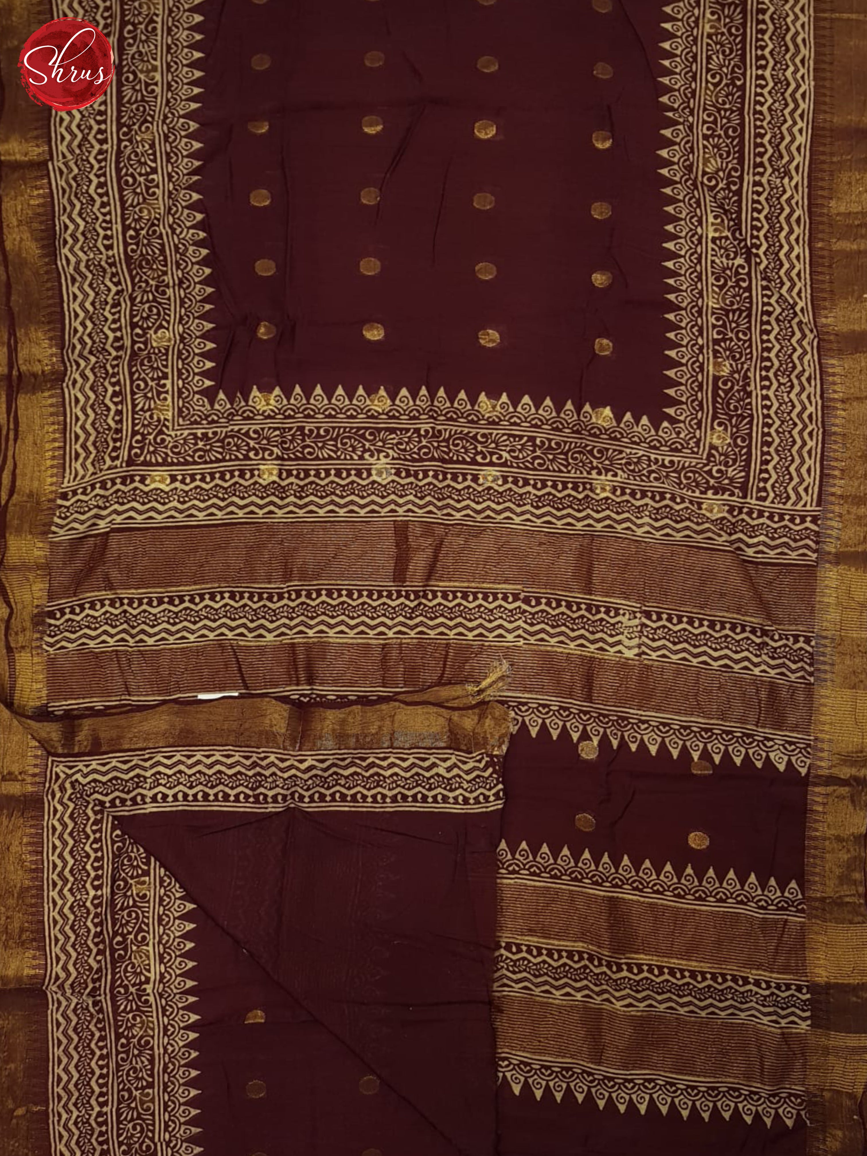 Maroon(Single Tone)- Linen Cotton Saree - Shop on ShrusEternity.com