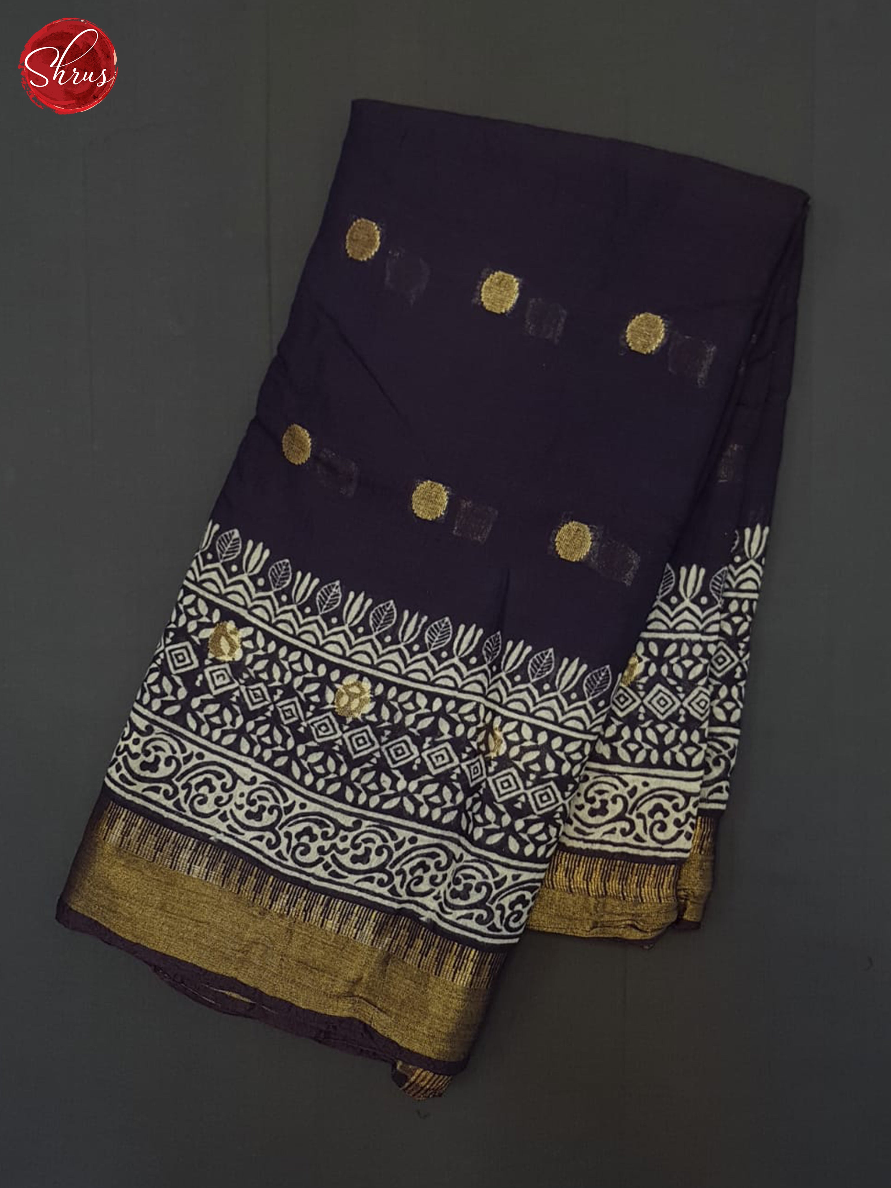 Blue(single tone)-Linen cotton saree - Shop on ShrusEternity.com