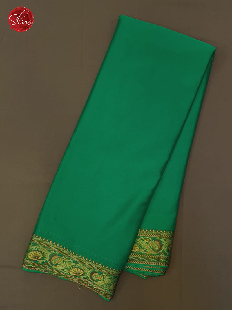 Green(Single Tone) -Semi Mysore Silk Saree - Shop on ShrusEternity.com