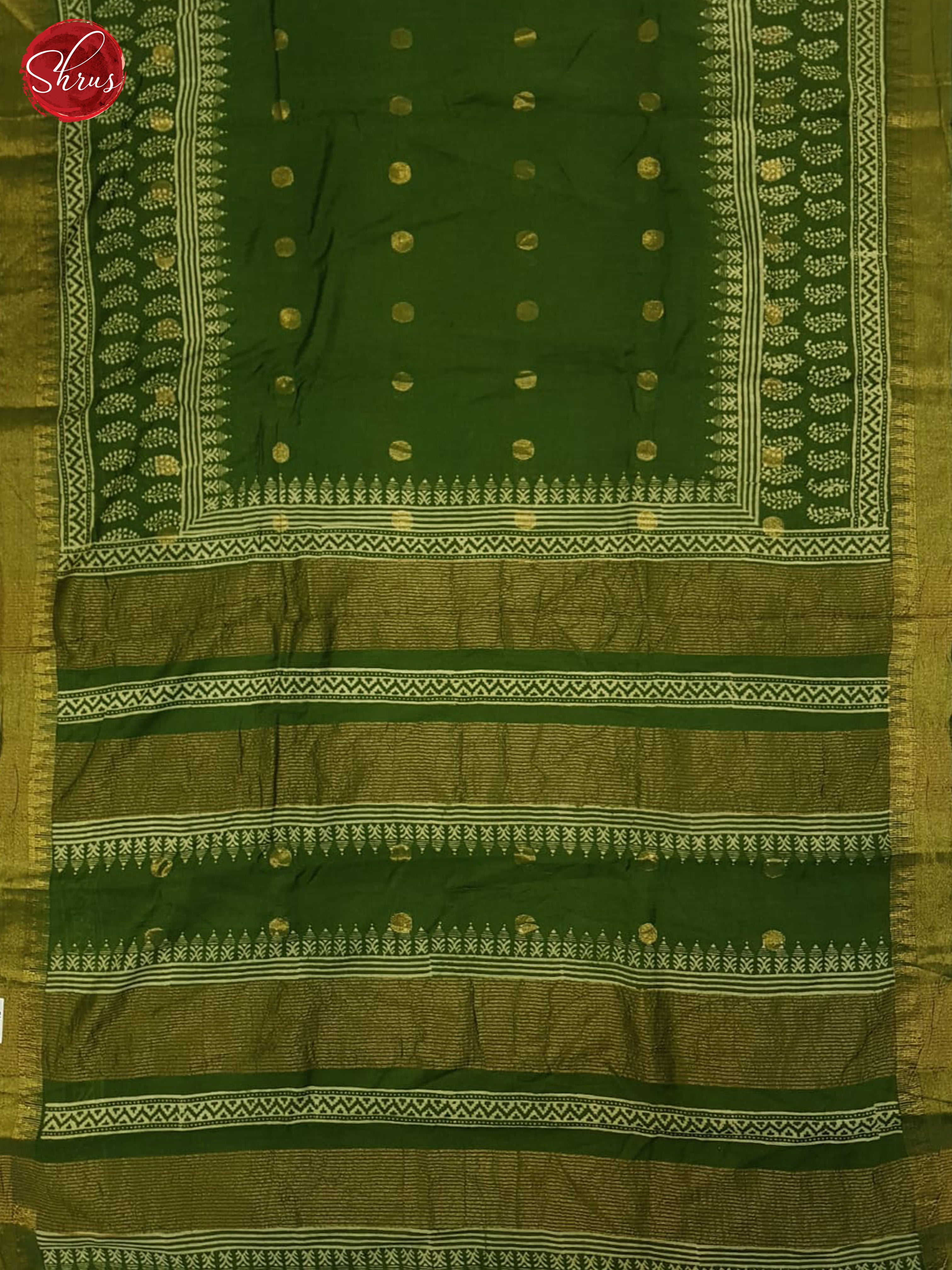 Green(single tone)-Linen cotton saree - Shop on ShrusEternity.com