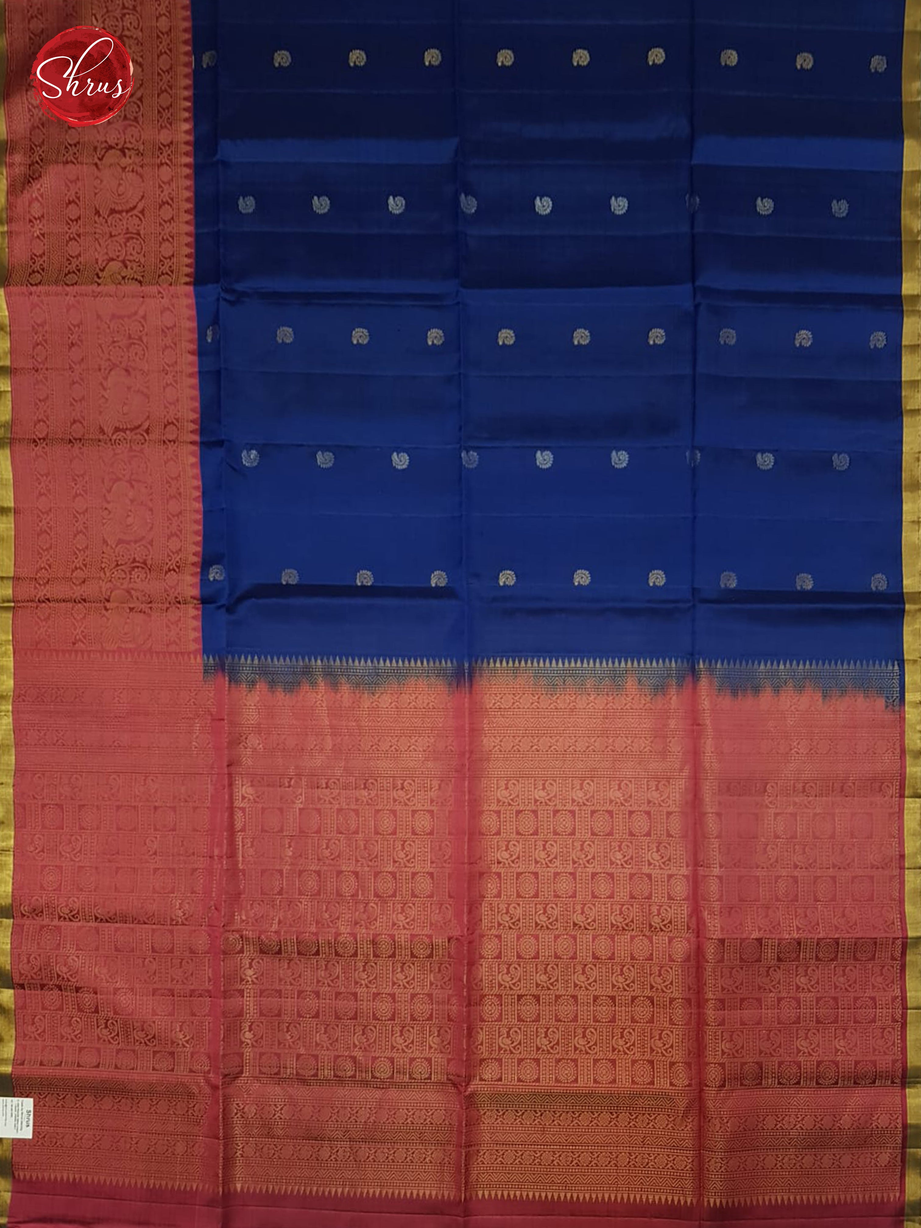 Blue & Majenta Pink - Softsilk-halfpure saree