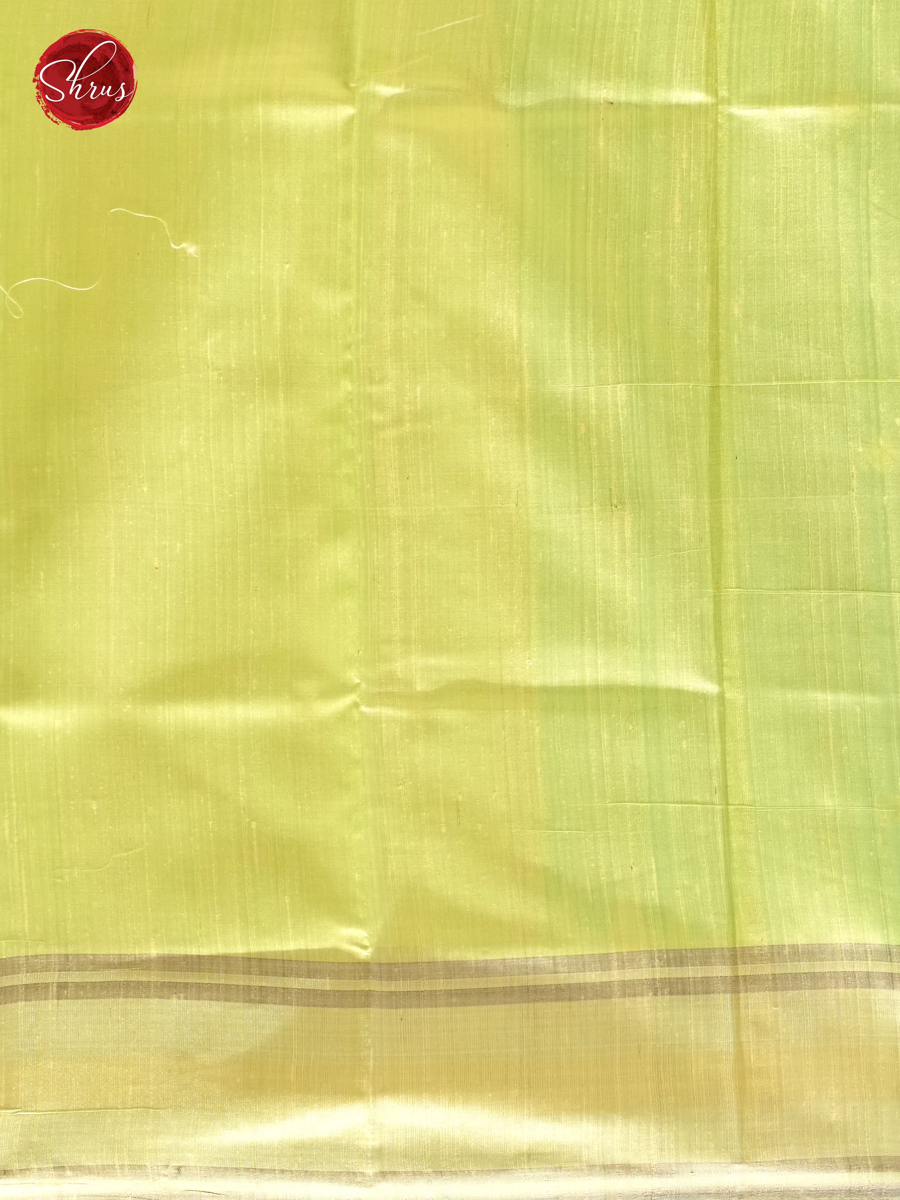 Green And Cream-Raw silk saree