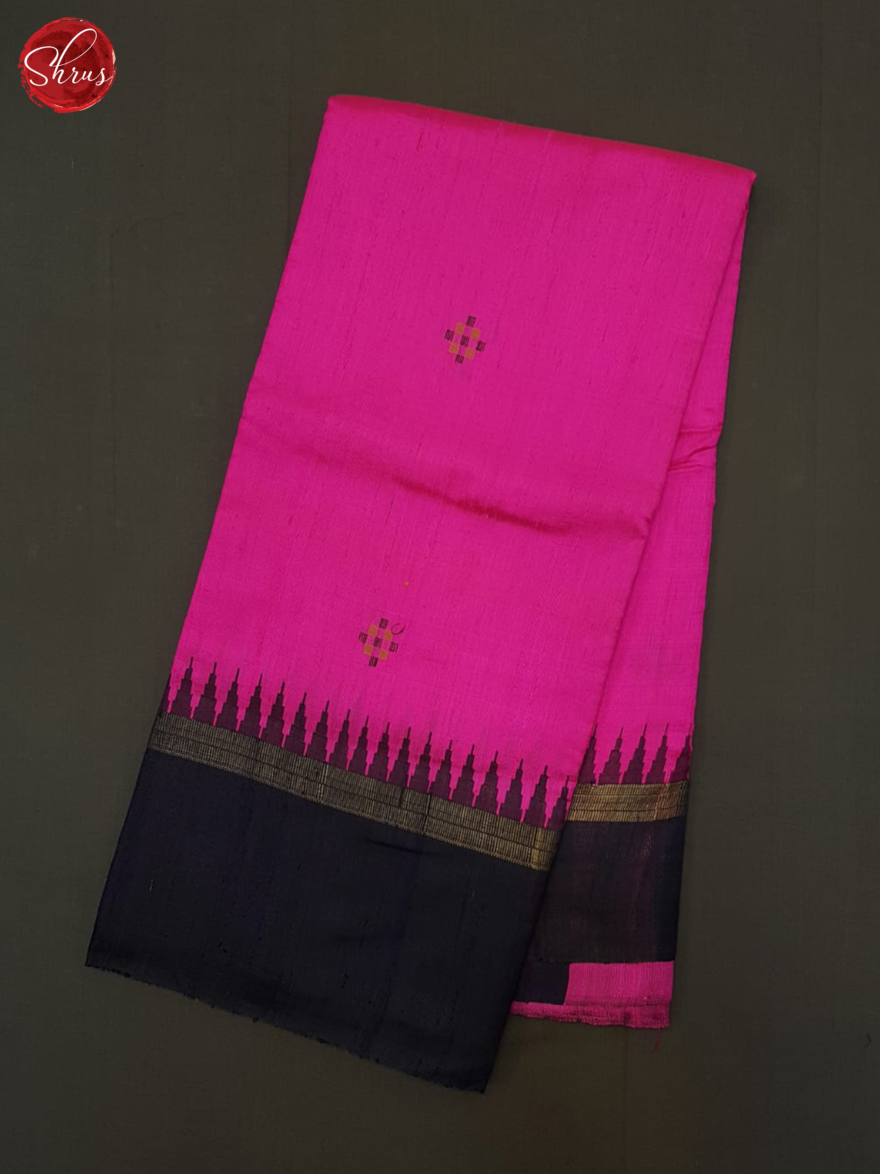 Pink And Blue-Raw silk saree - Shop on ShrusEternity.com