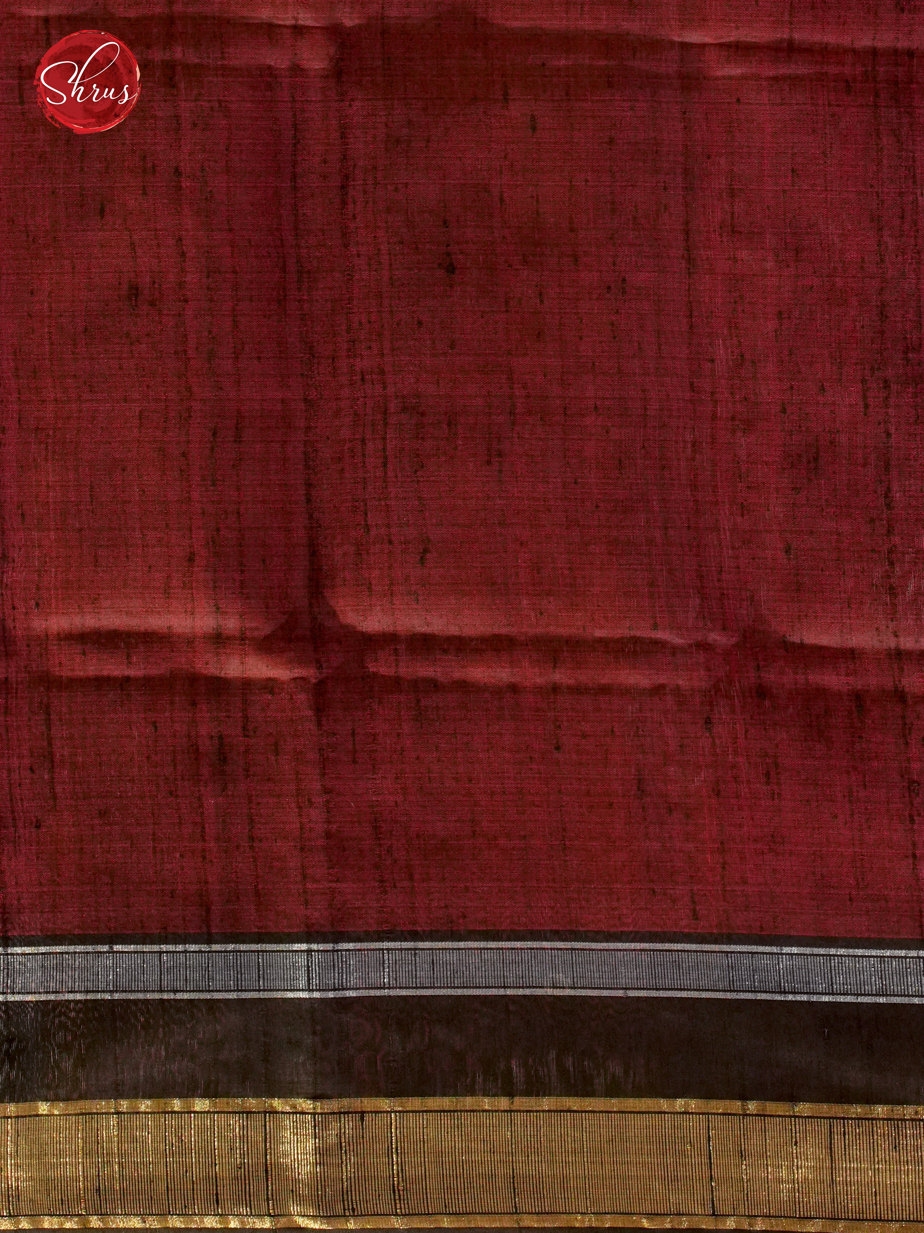 Red And Black-Raw silk saree