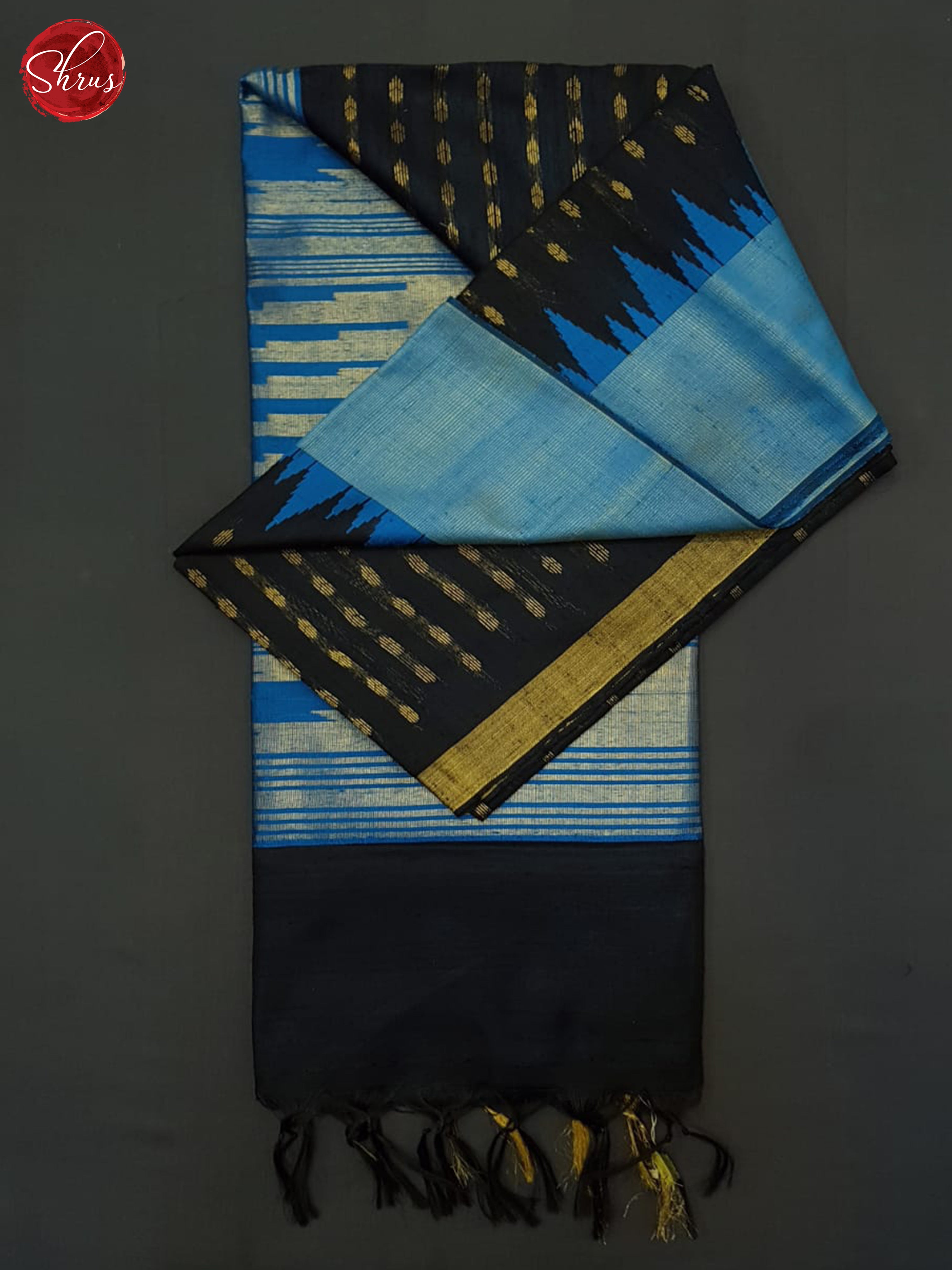 Black And Blue-Raw Silk saree - Shop on ShrusEternity.com