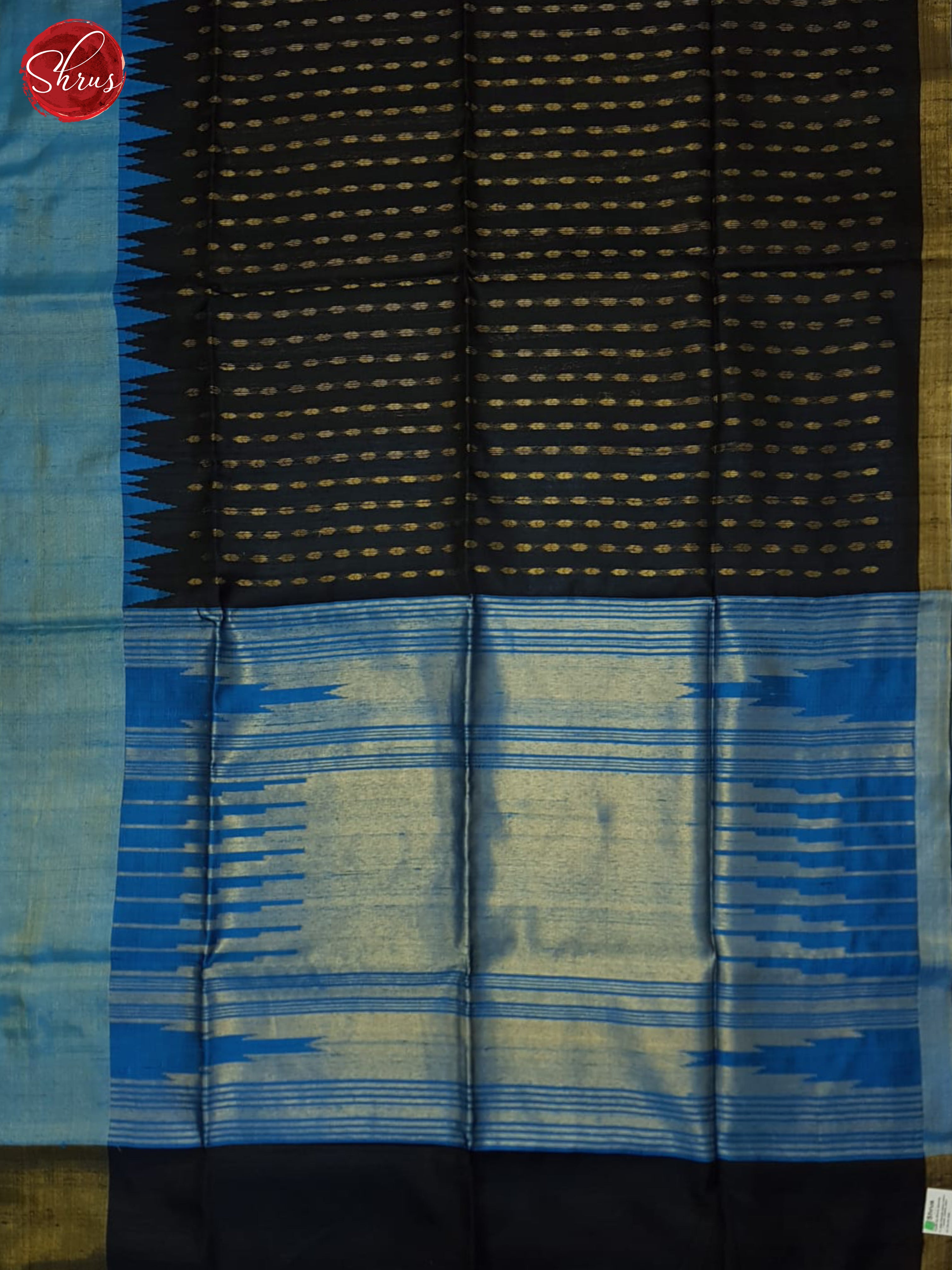 Black And Blue-Raw Silk saree - Shop on ShrusEternity.com