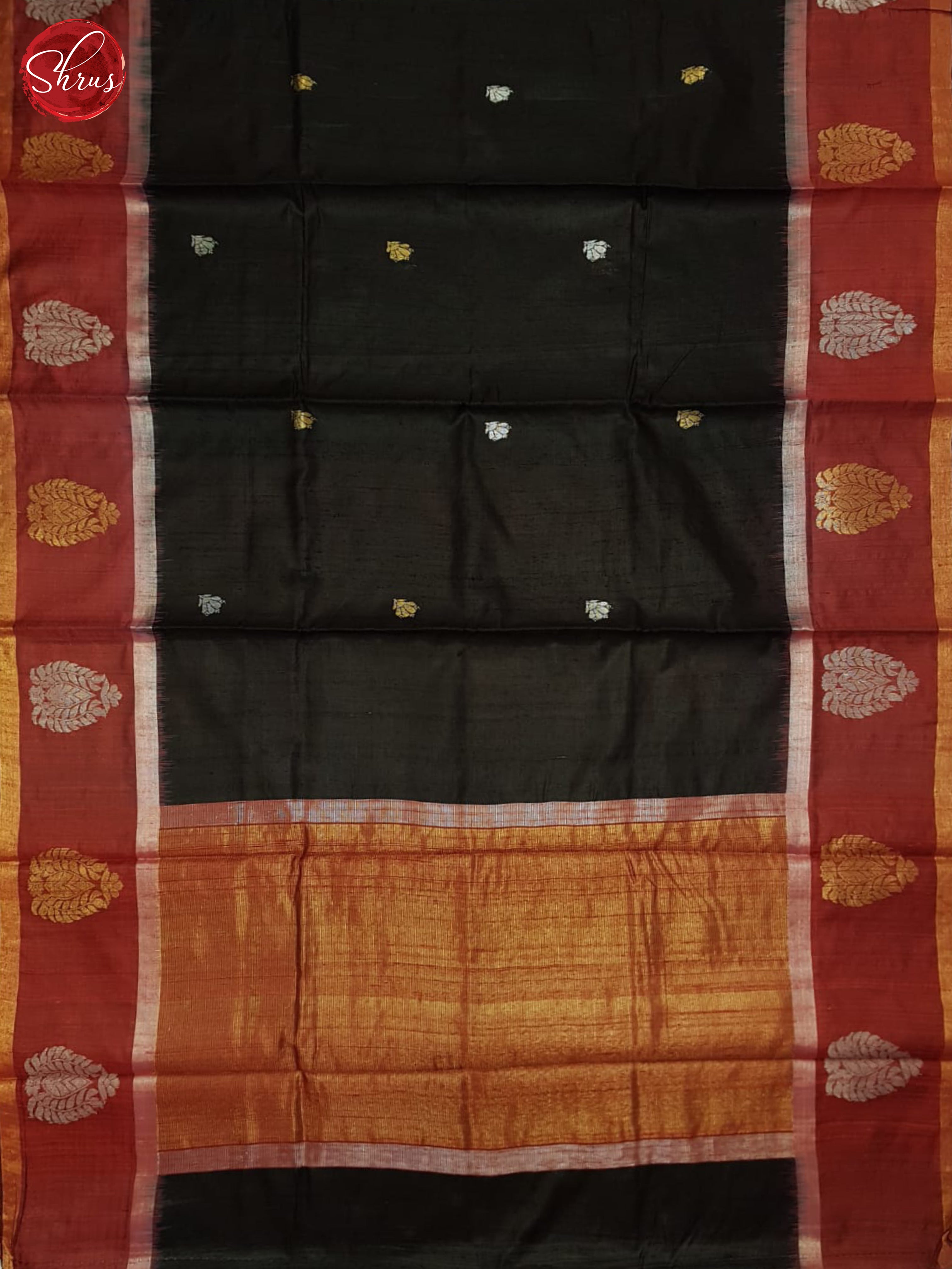 Black And Red- Raw silk Saree - Shop on ShrusEternity.com