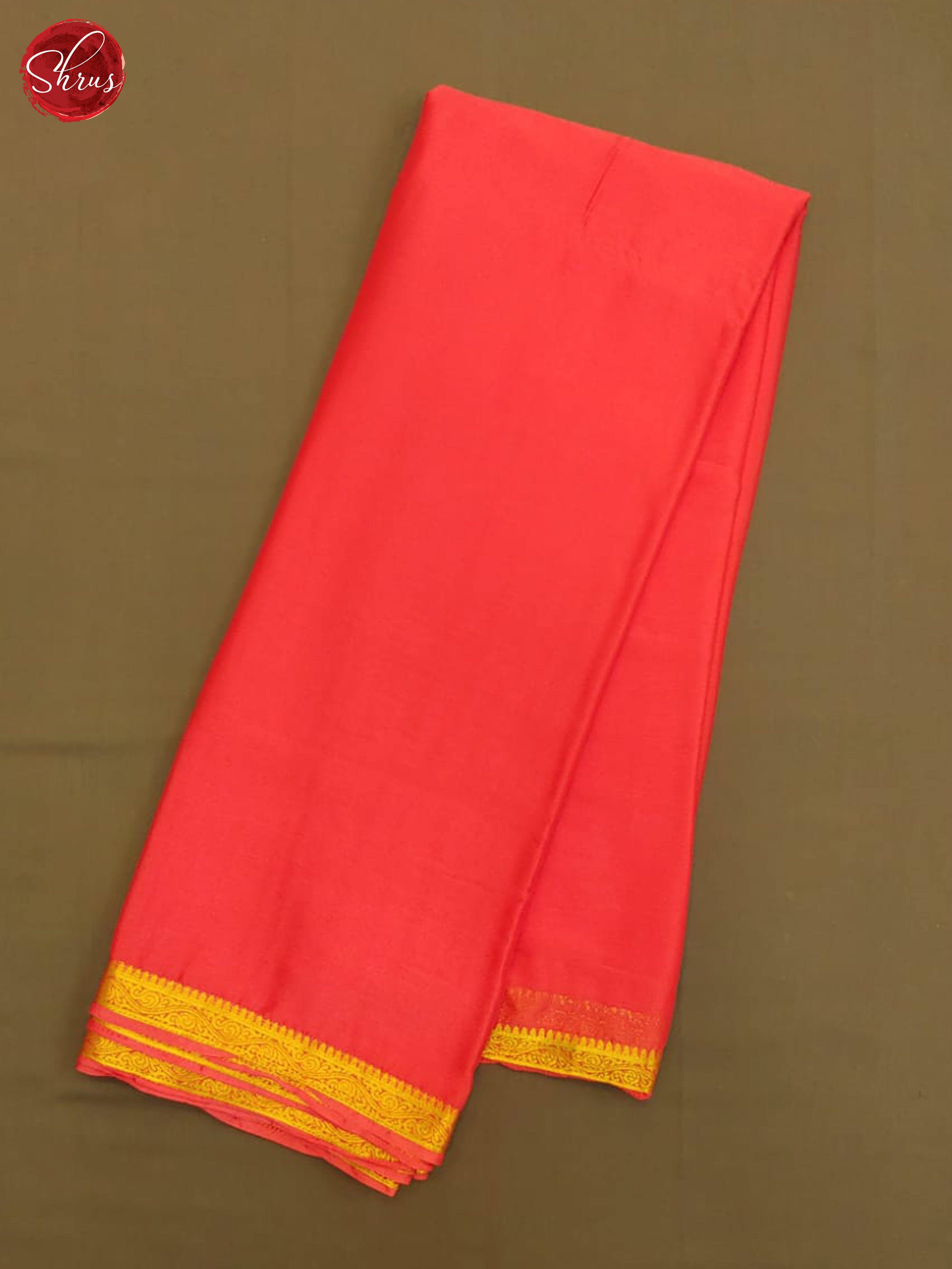 Reddish Pink(Single Tone) - Semi Mysore silk - Shop on ShrusEternity.com