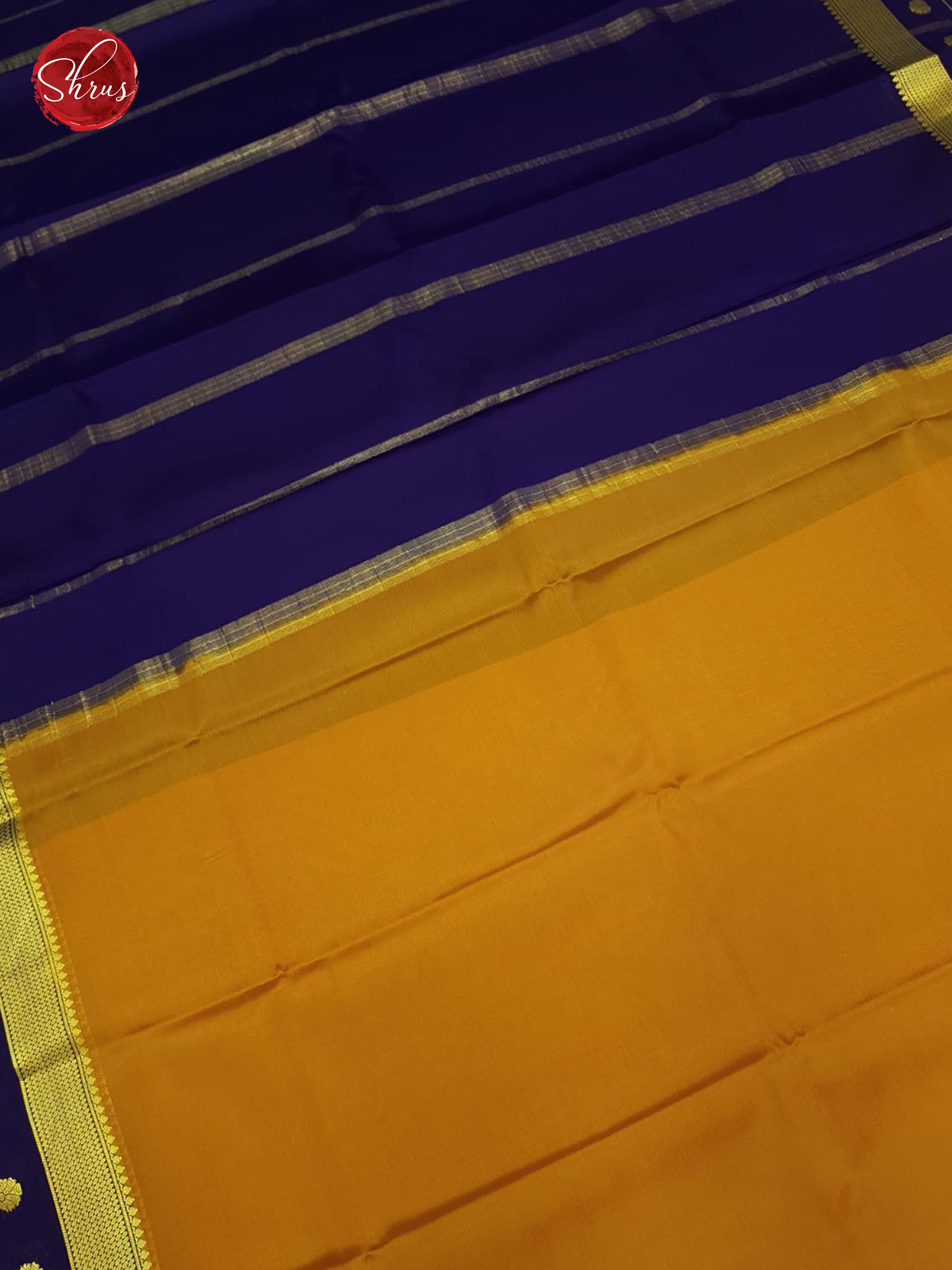 Mustard & Blue- Mysore Silk Saree - Shop on ShrusEternity.com