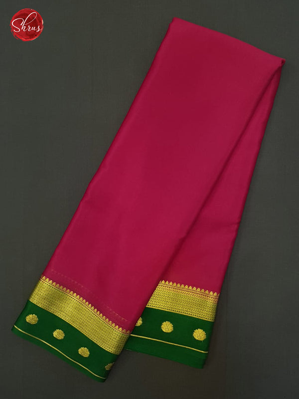 Pink & Green - Mysore Silk Saree - Shop on ShrusEternity.com