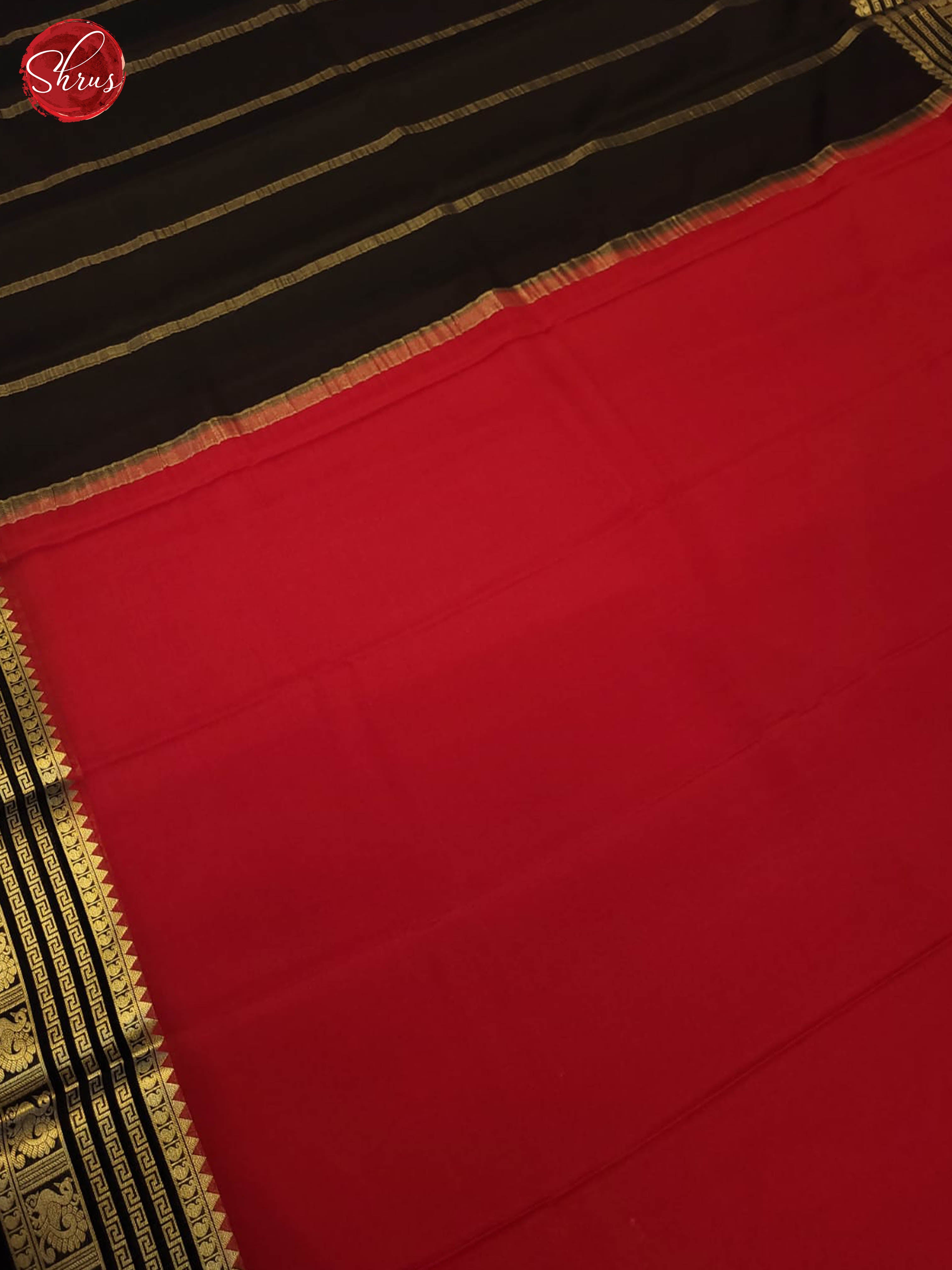 Red and black- Mysore  Silk Saree - Shop on ShrusEternity.com