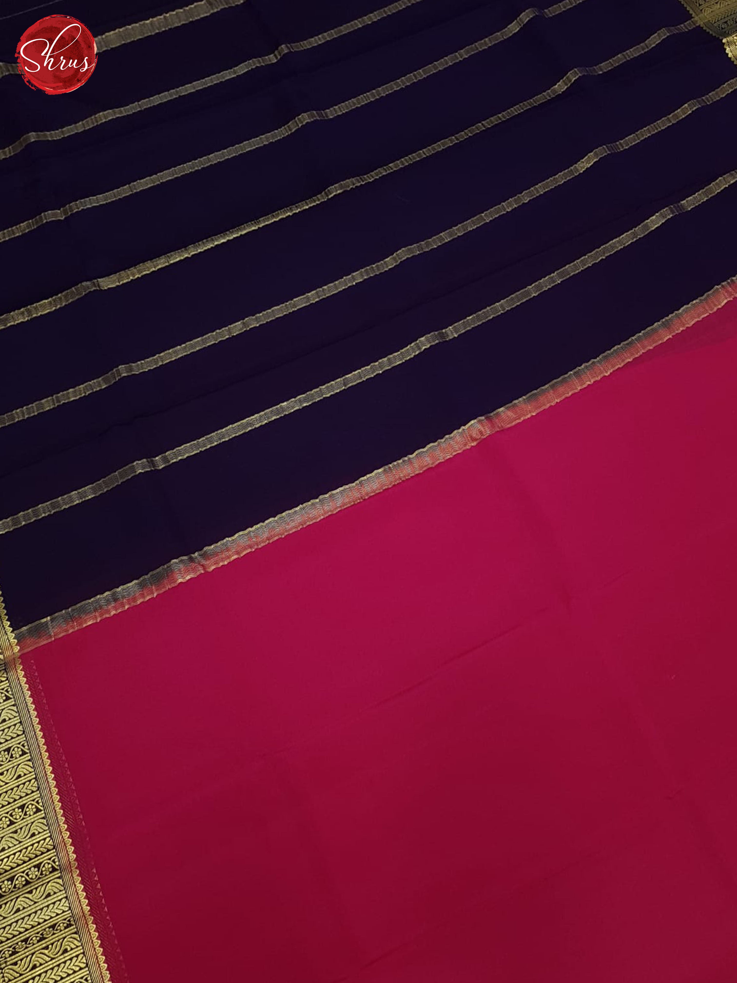 Pink & Blue- Mysore Silk Saree - Shop on ShrusEternity.com