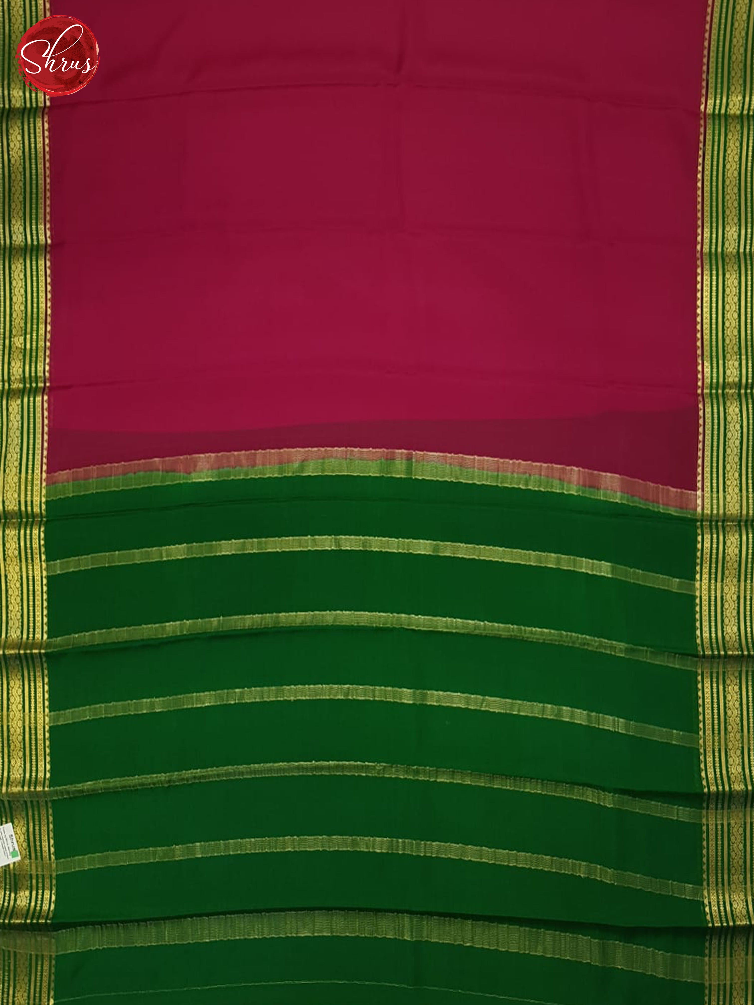 Pink And Green- Mysore Silk Saree - Shop on ShrusEternity.com