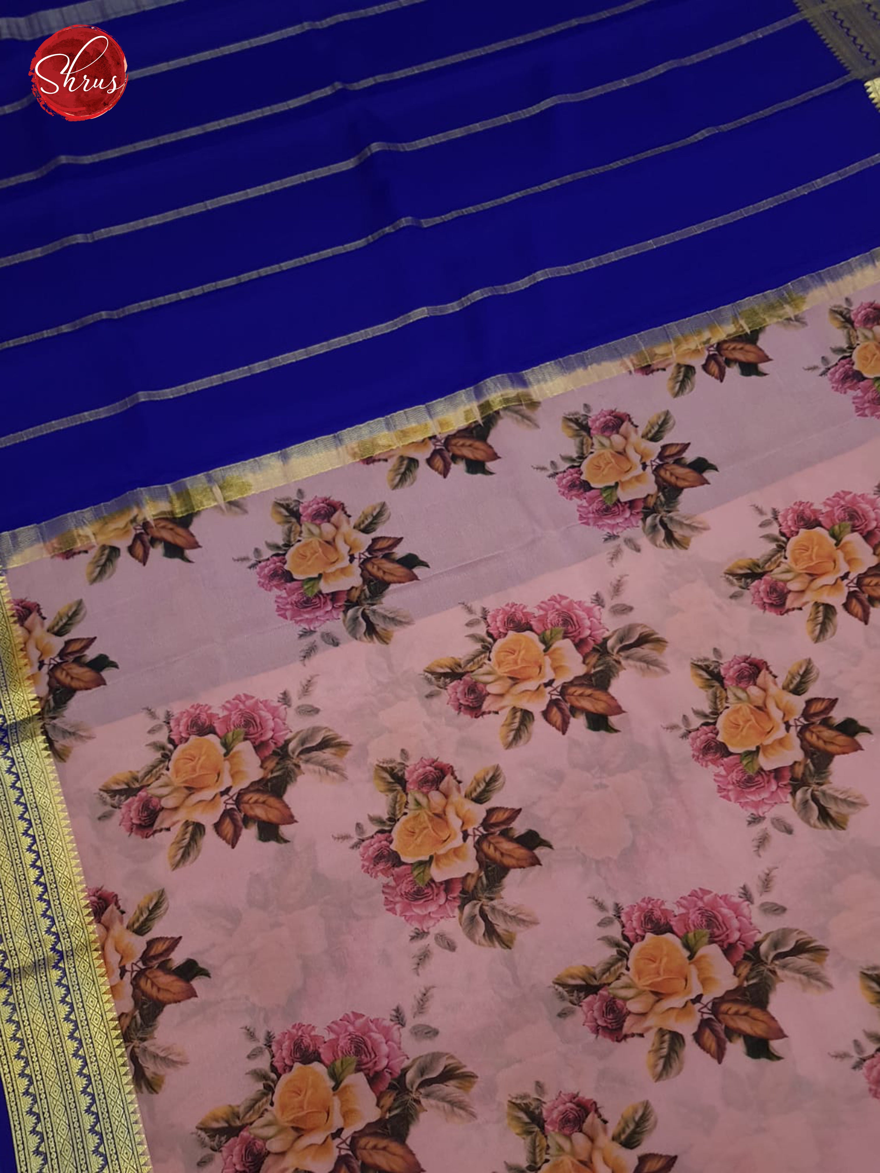 Pink & Blue- Mysore Silk Saree - Shop on ShrusEternity.com