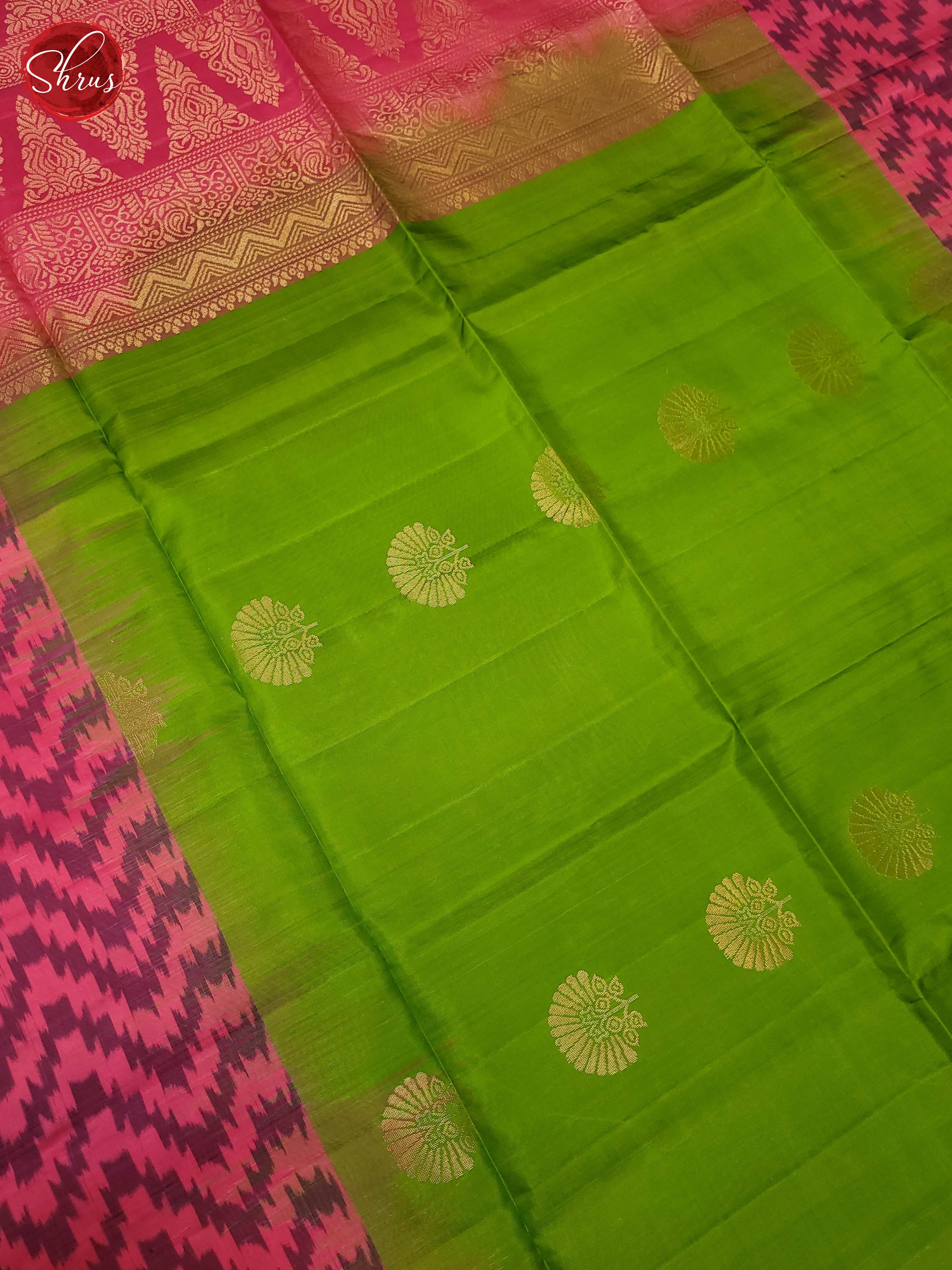 Green and pink-Soft Silk Saree - Shop on ShrusEternity.com