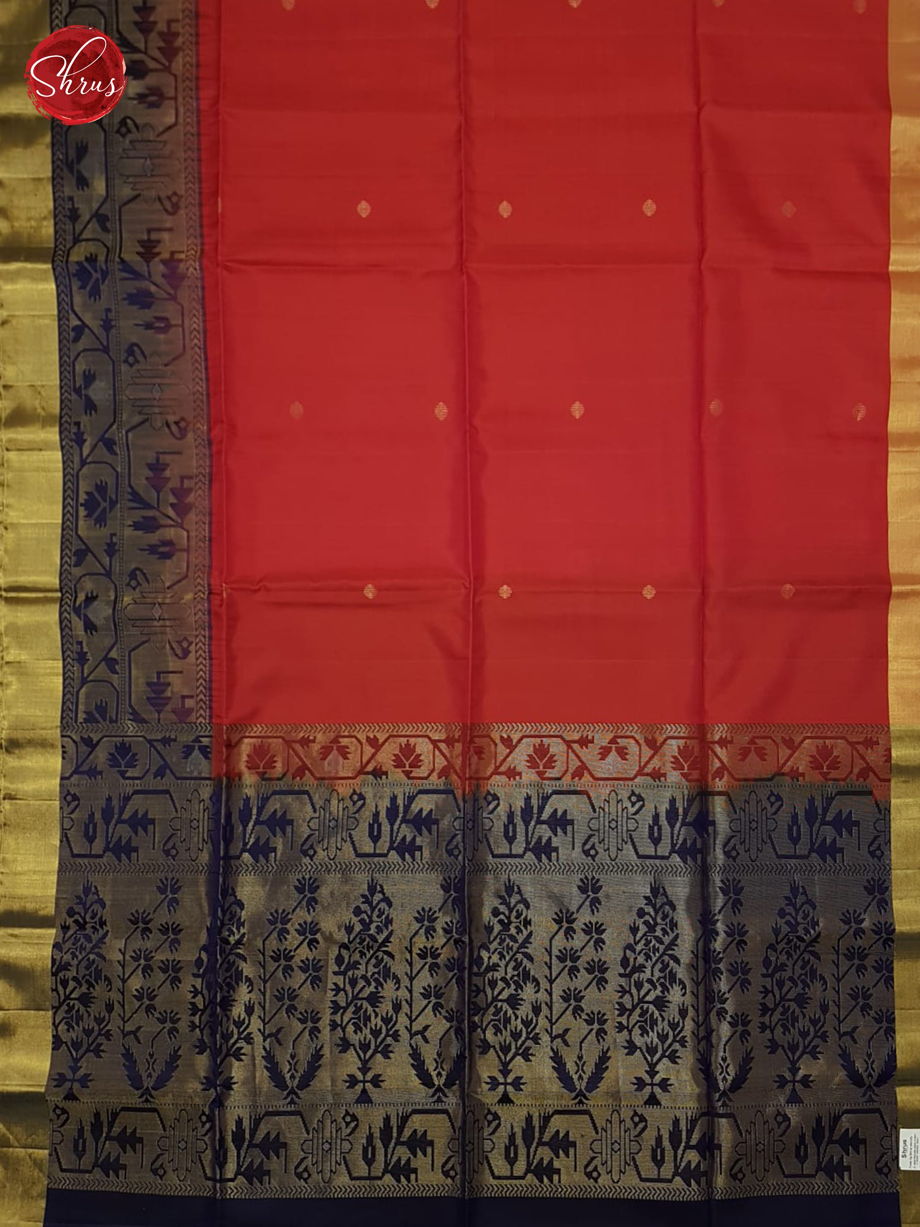 Red And Blue-Soft Silk Saree - Shop on ShrusEternity.com
